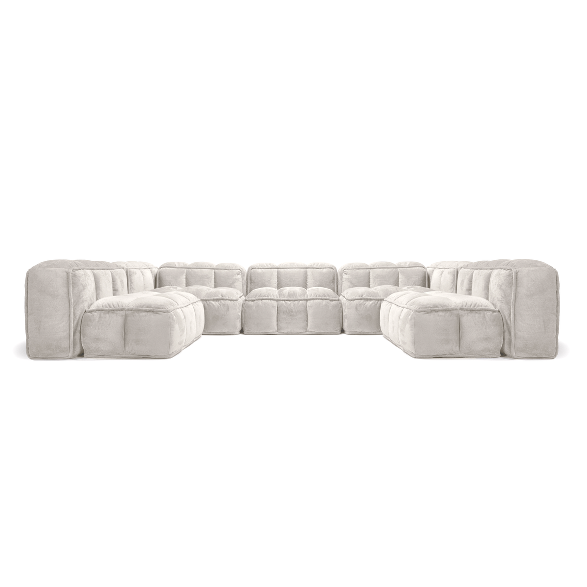 Wohnlandschaft U-Form: modulares U-Sofa Malbec 6-Sitzer im Stoff Sorriso