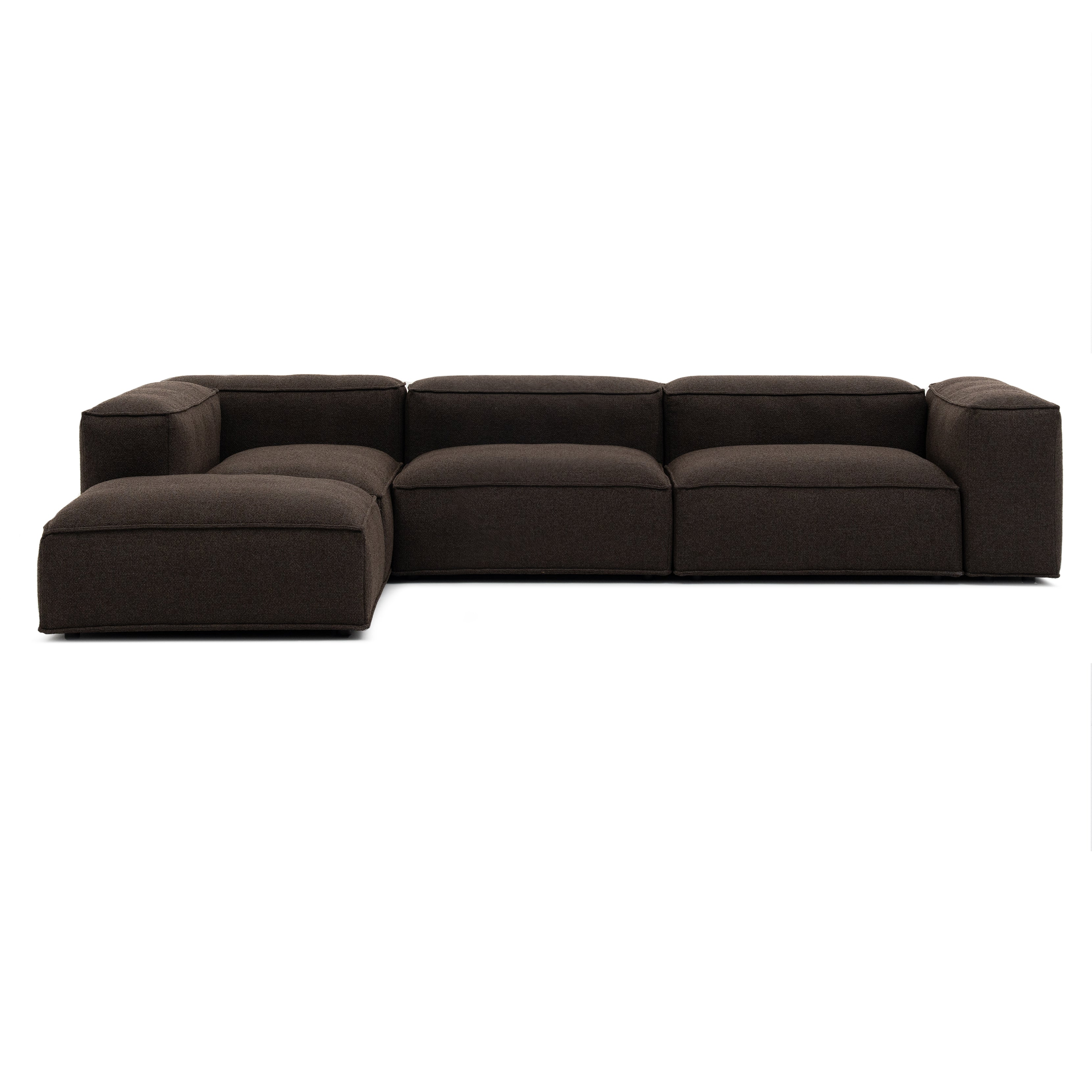 Canapé d'angle modulaire Merlot 5 places avec accoudoirs hauts