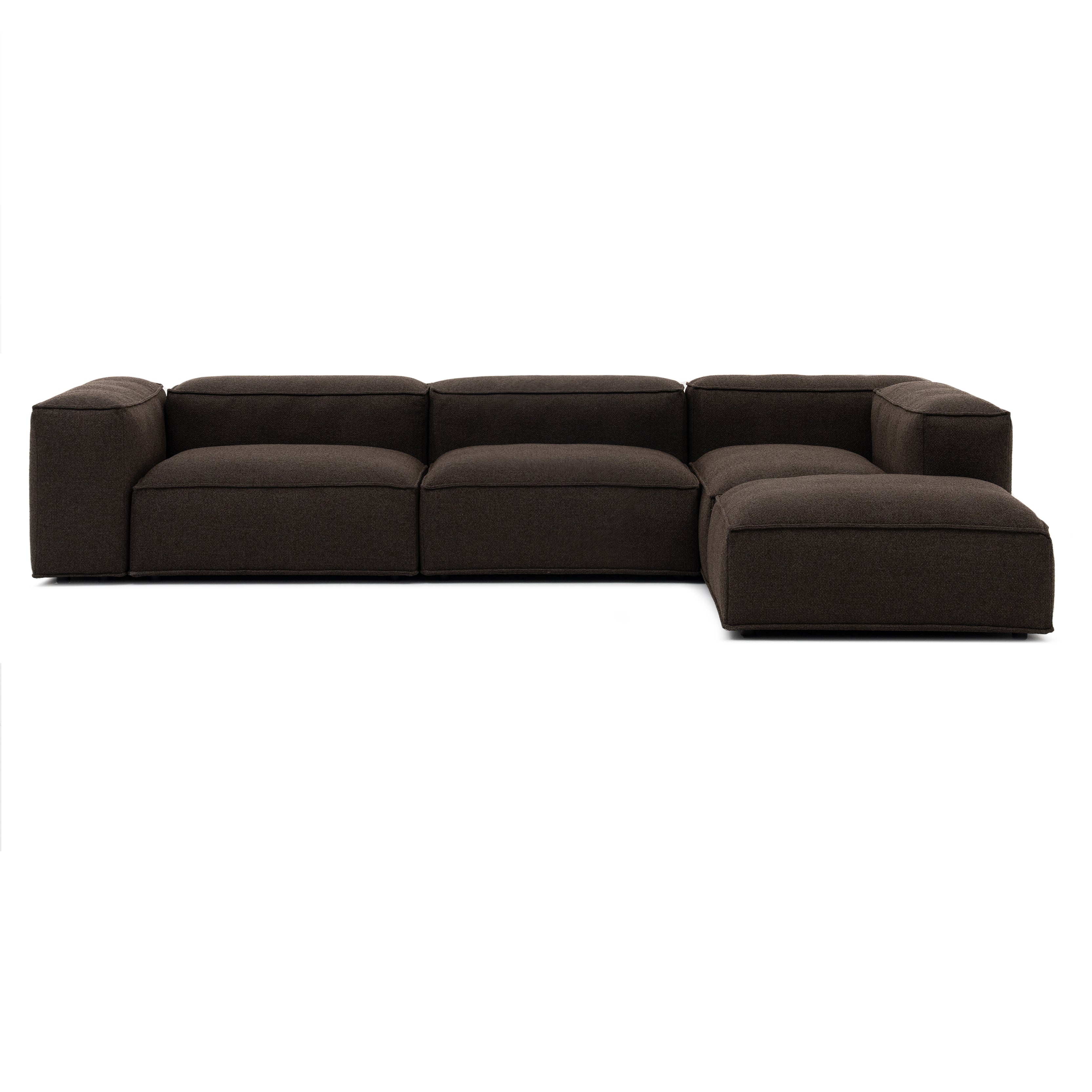 Canapé d'angle modulaire Merlot 5 places avec accoudoirs hauts