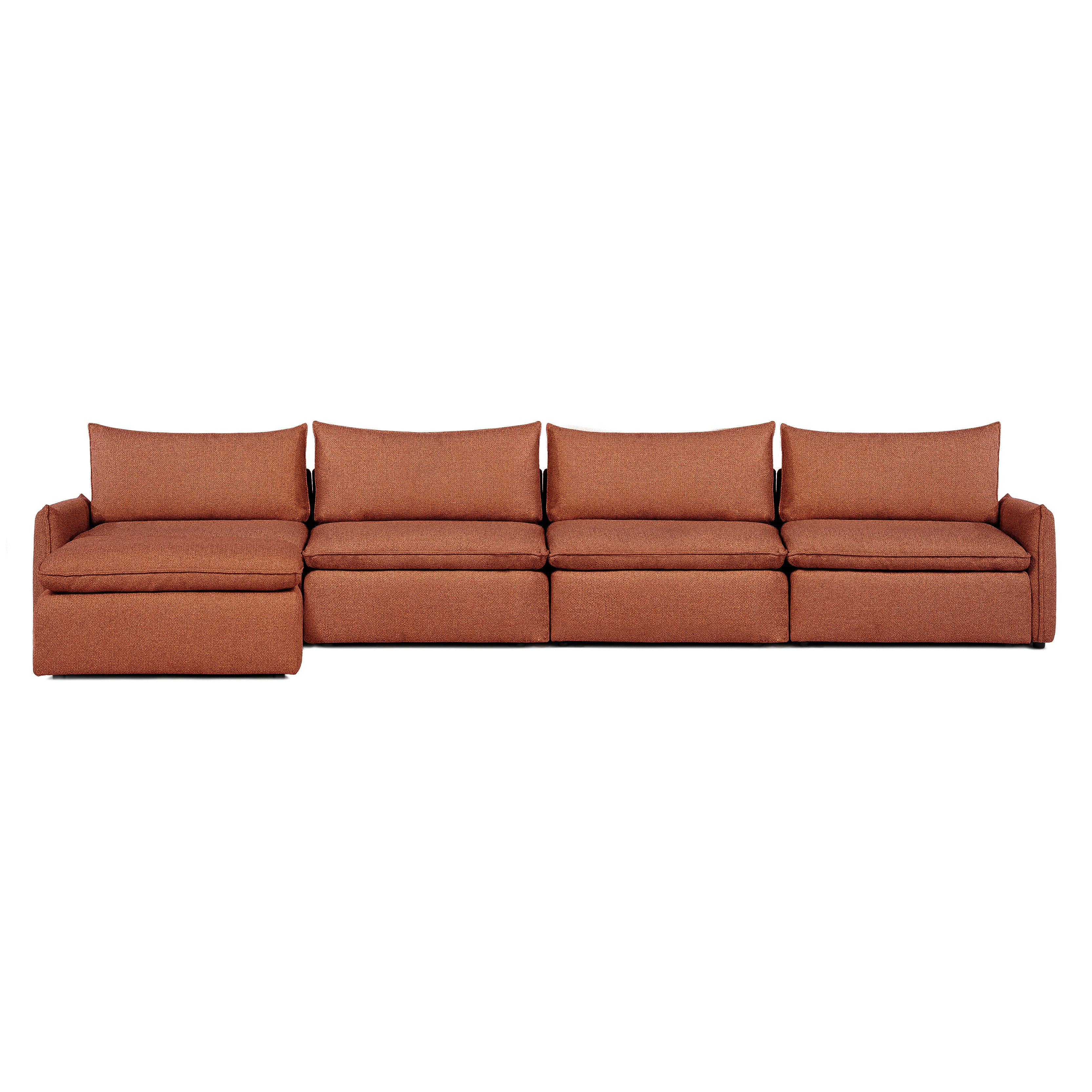 Sofa COMO | 4 Seater | Longchair | Arms Low | Beige