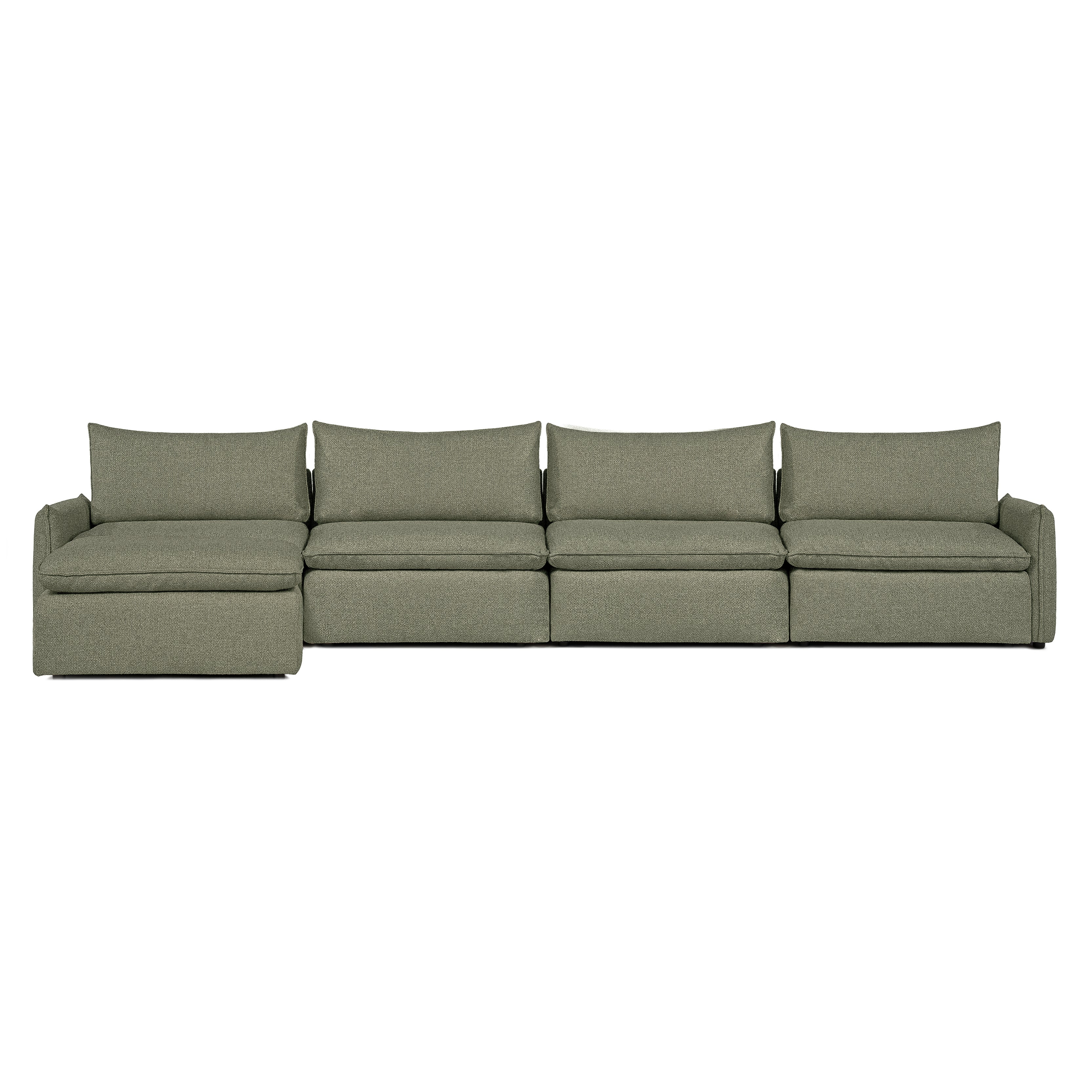 Sofa COMO | 4 Seater | Longchair | Arms Low | Beige