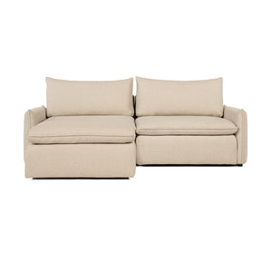 Sofa COMO | 2 Seater | Longchair | Arms Low | Beige