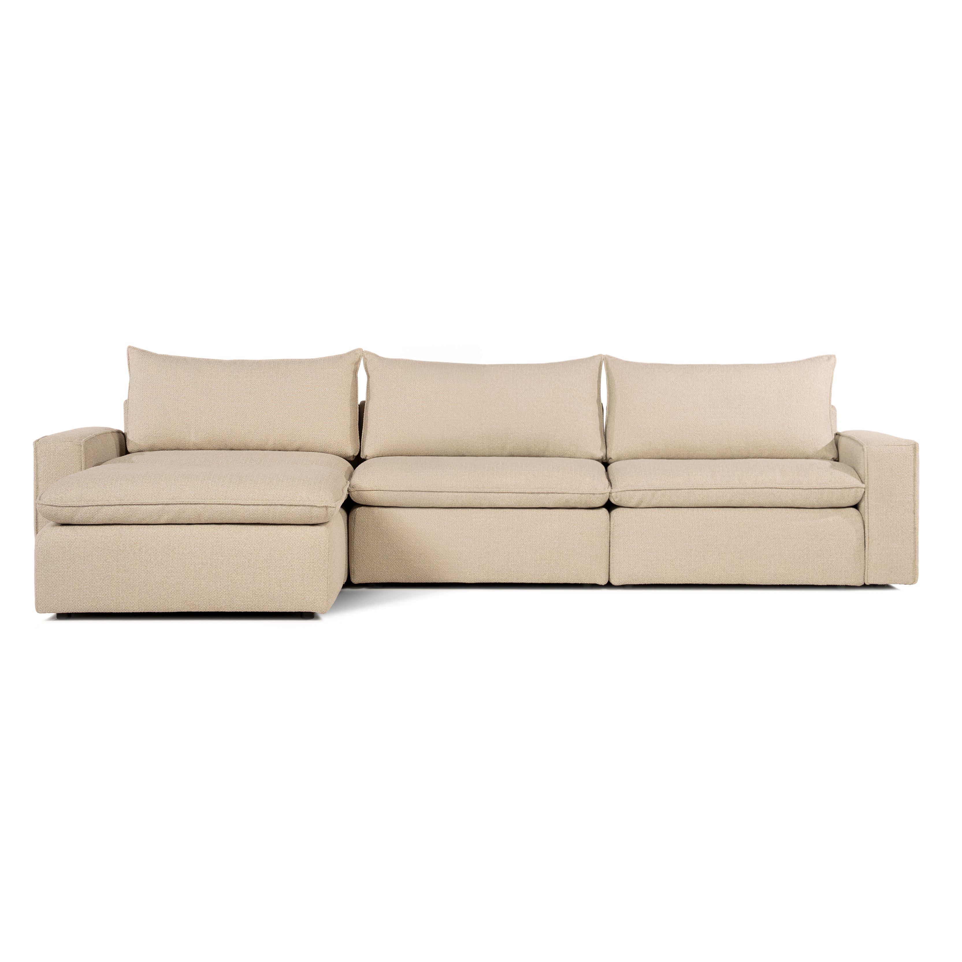 Sofa COMO | 3 Seater | Longchair | Arms Low | Beige