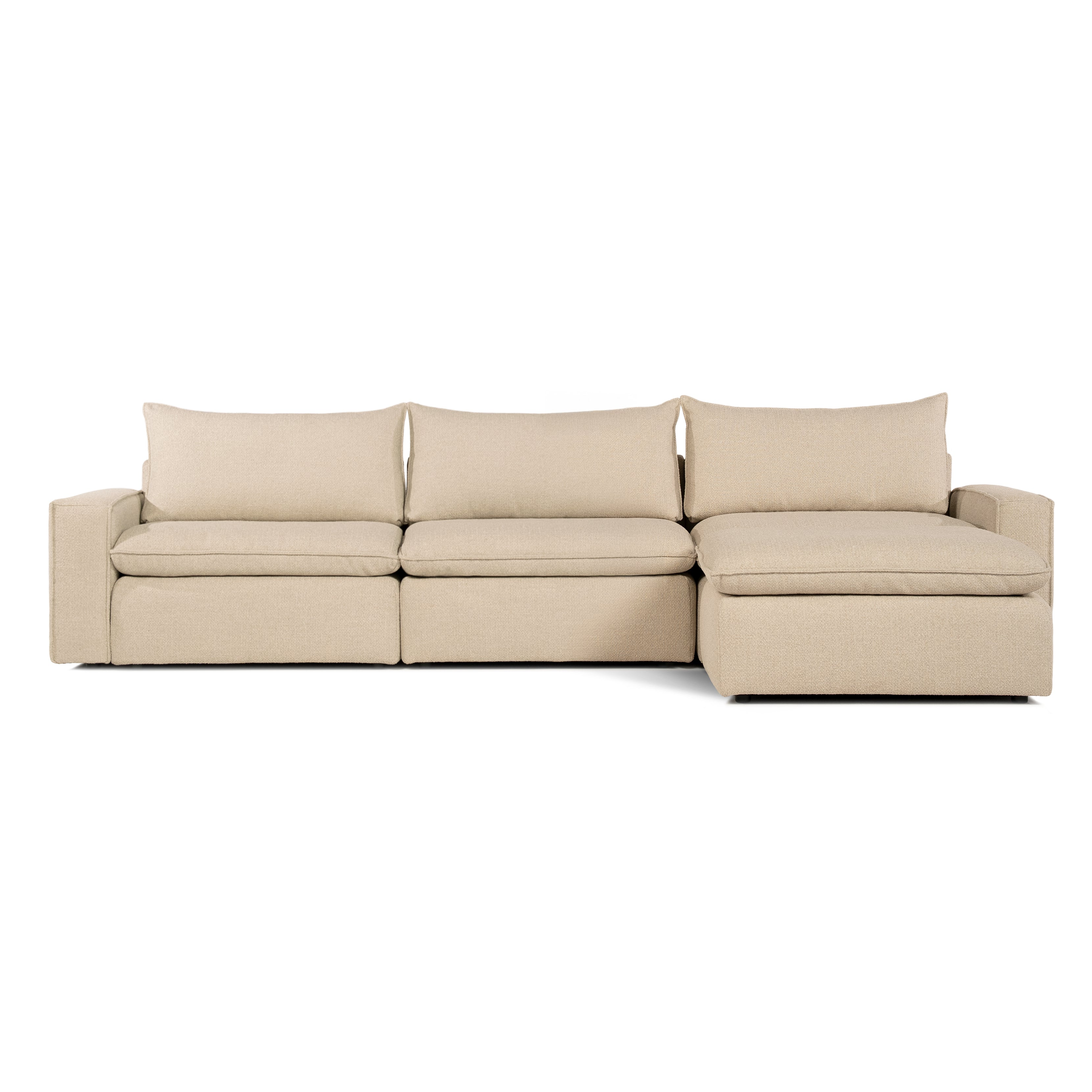Sofa COMO | 3 Seater | Longchair | Arms Low | Beige
