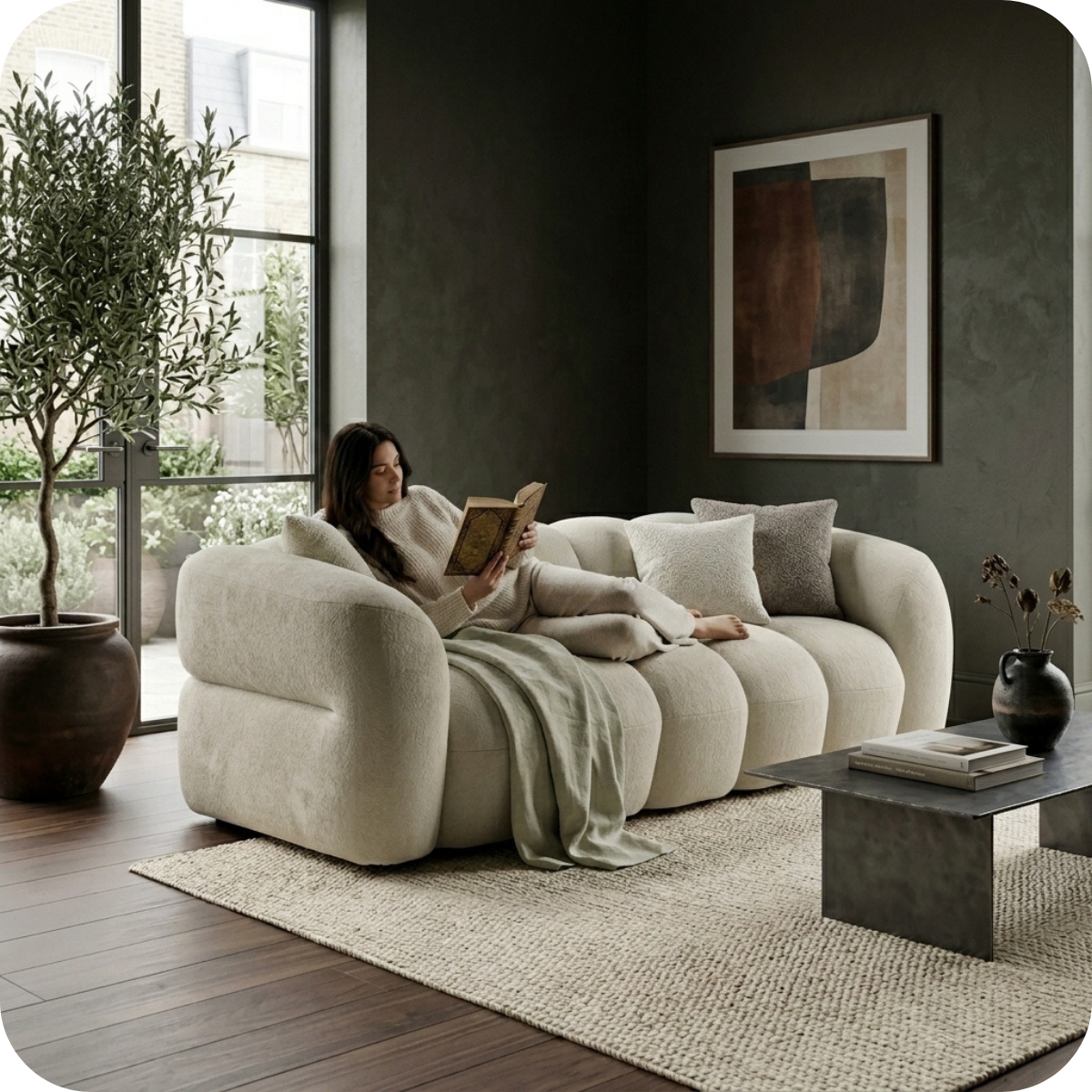 LUGANO 3 - seater sofa light sand