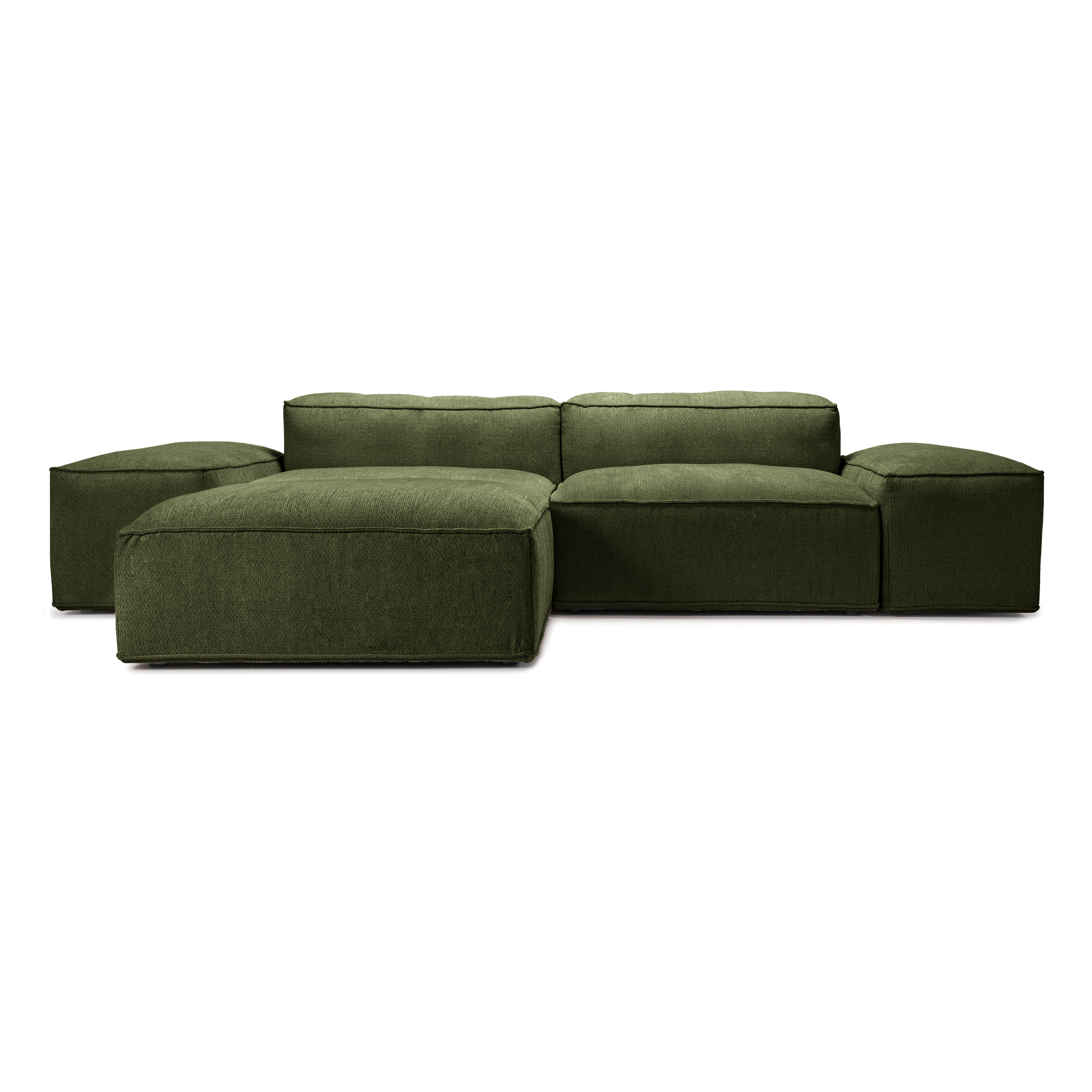 Canapé d'angle modulaire Merlot 3 places avec accoudoirs bas