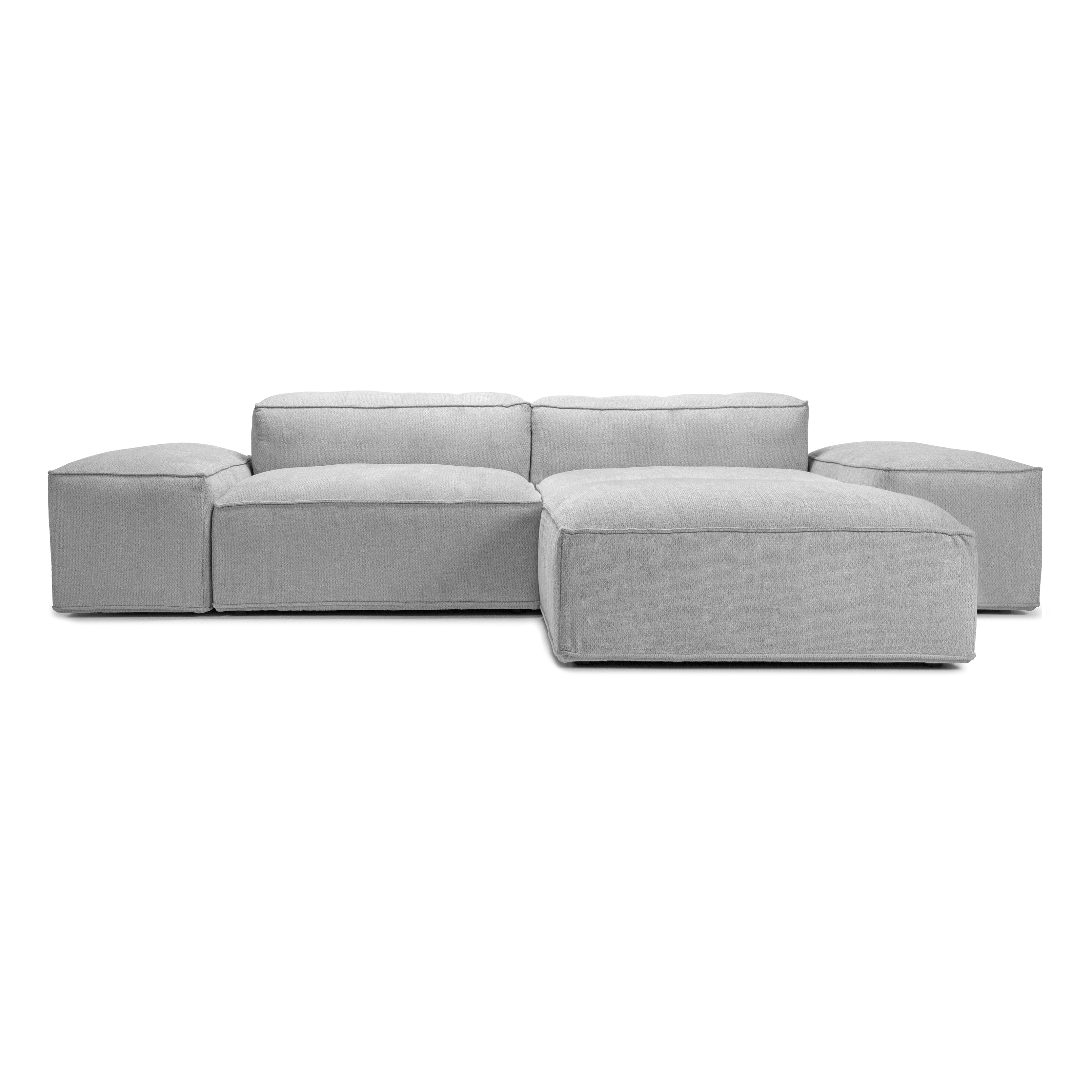 Canapé d'angle modulaire Merlot 3 places avec accoudoirs bas