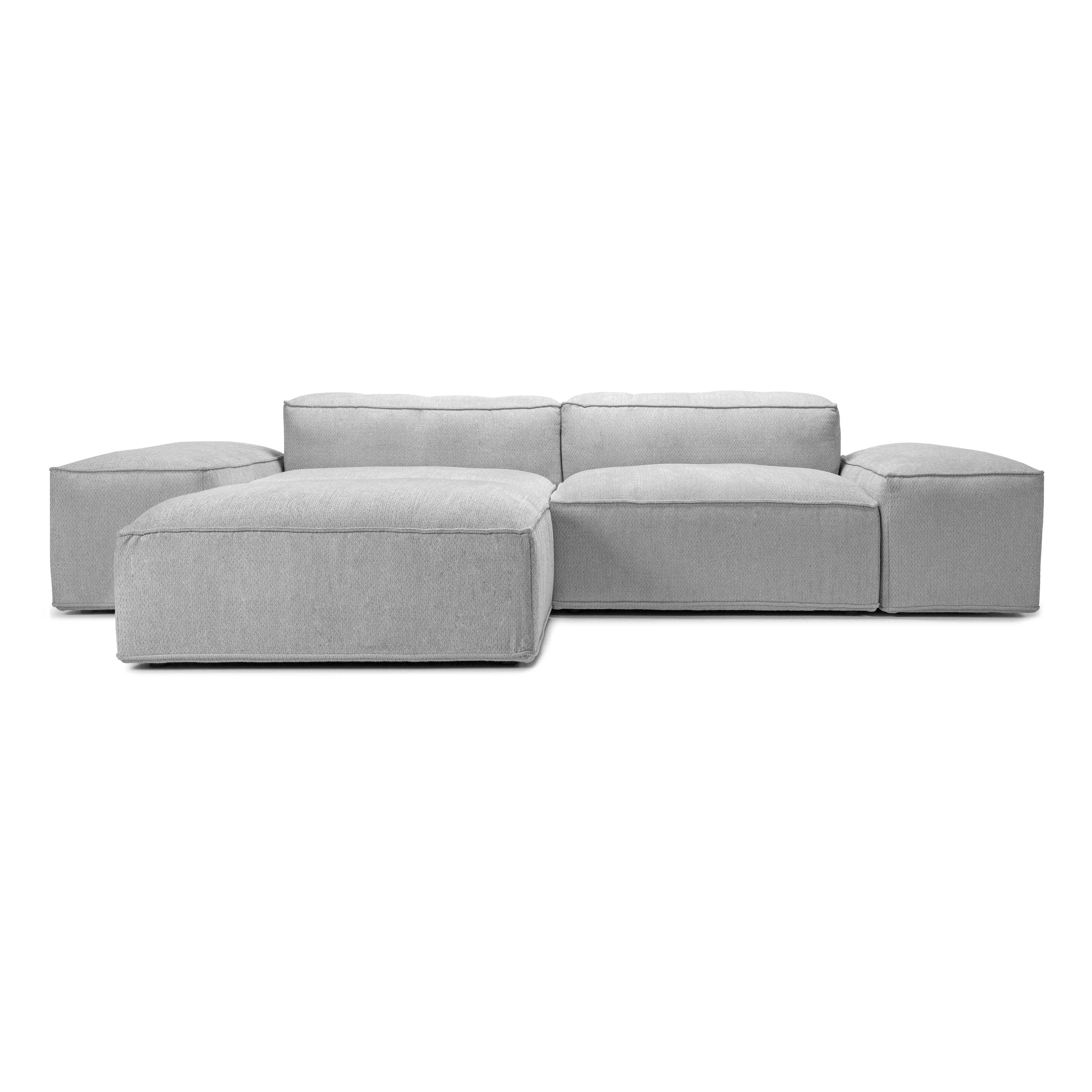 Canapé d'angle modulaire Merlot 3 places avec accoudoirs bas