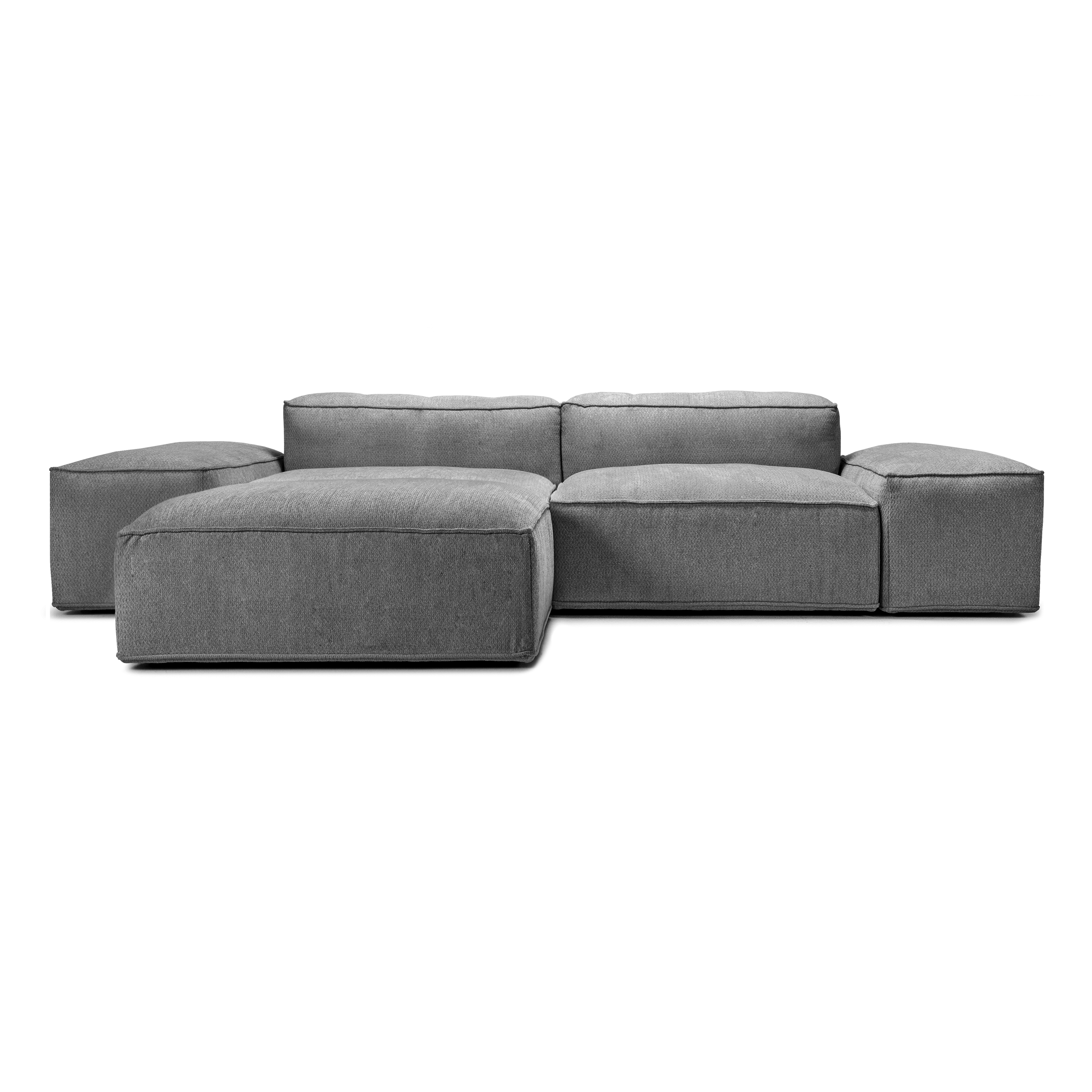 Canapé d'angle modulaire Merlot 3 places avec accoudoirs bas