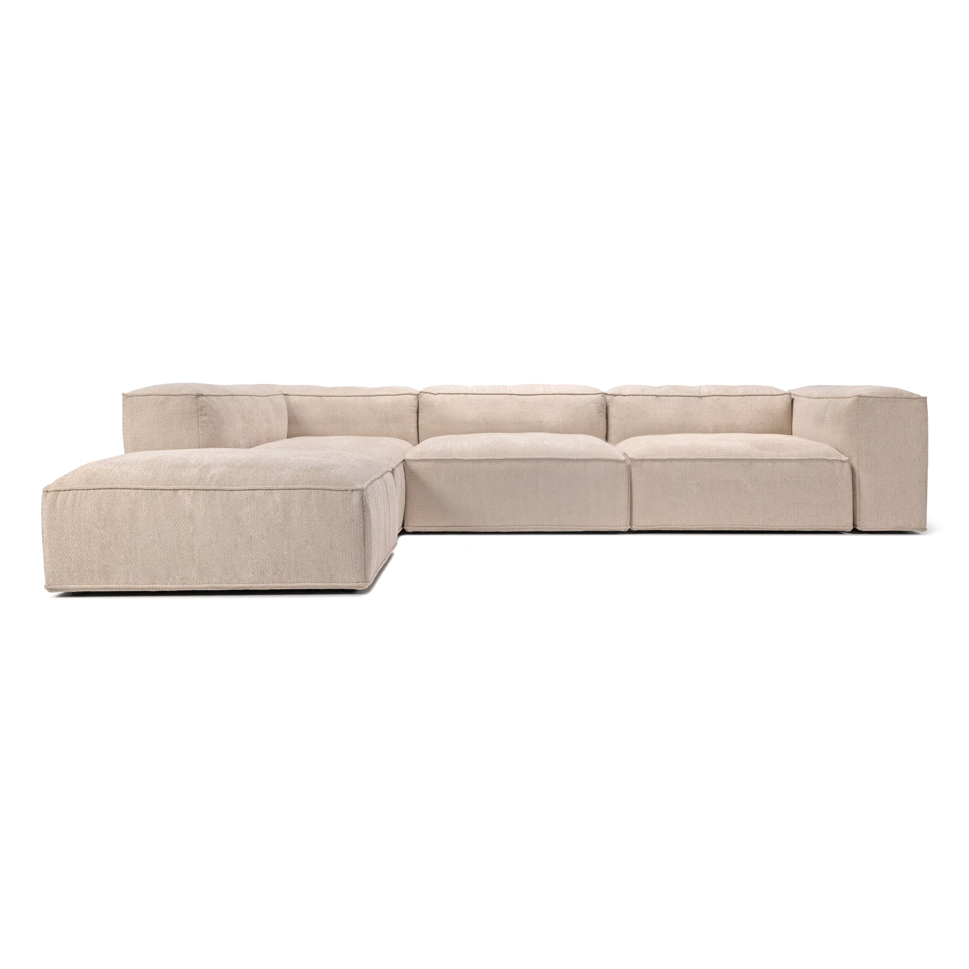 Canapé d'angle modulaire Merlot 5 places avec accoudoirs hauts