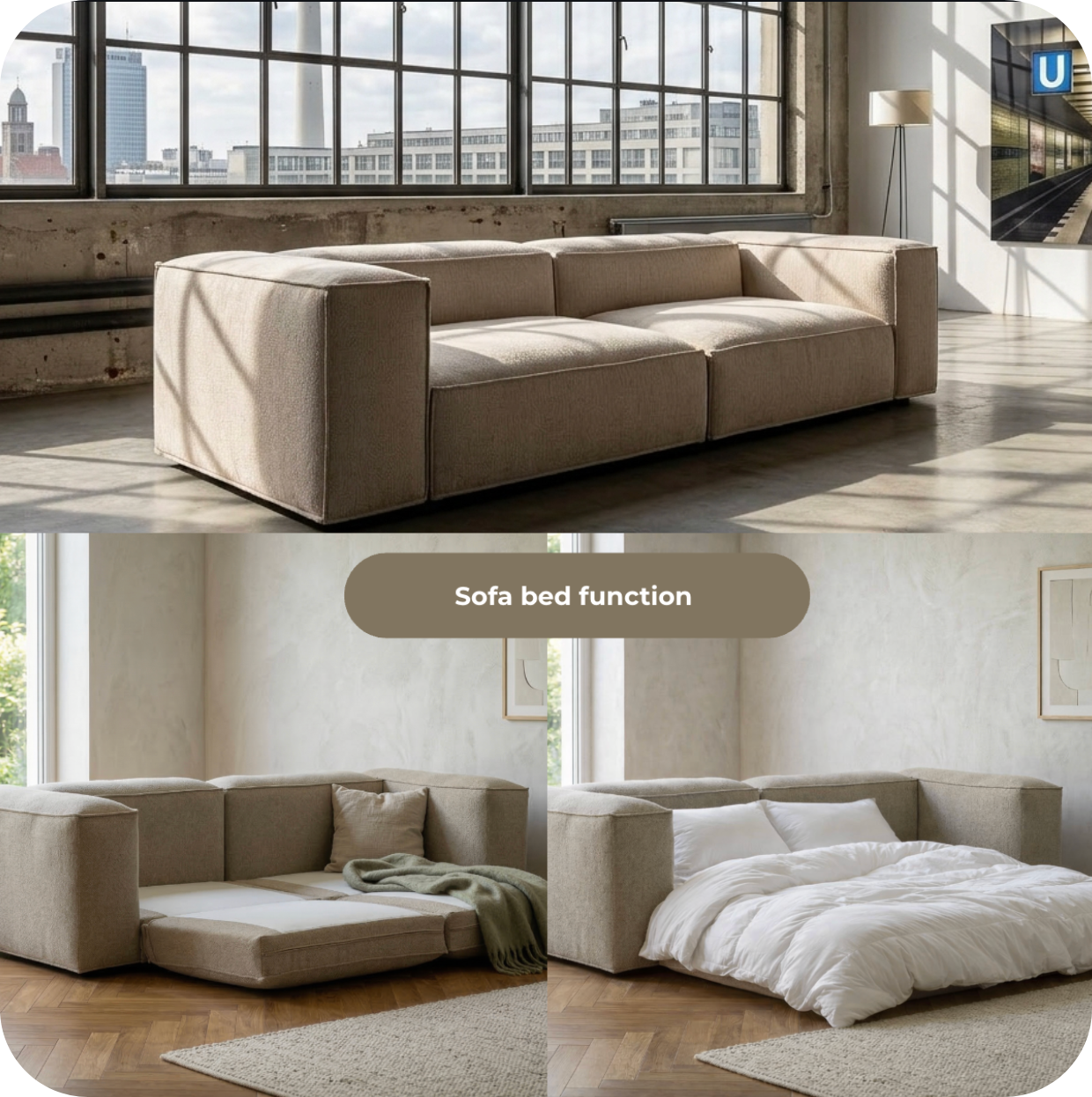 MERLOT sofa 3-seat high armrest Retro Bliss 03 — back view