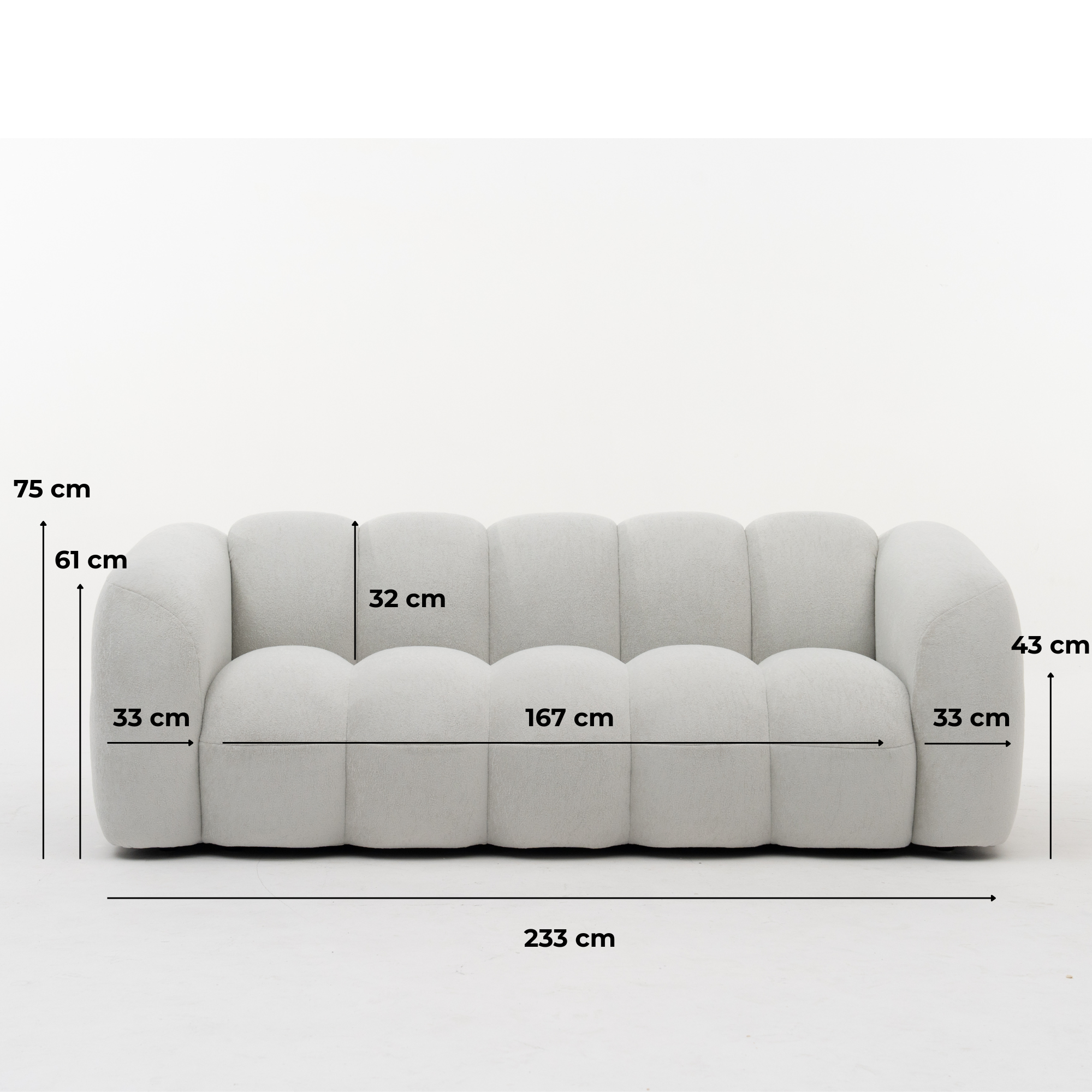 LUGANO Sofa 3-osobowa grafitowa