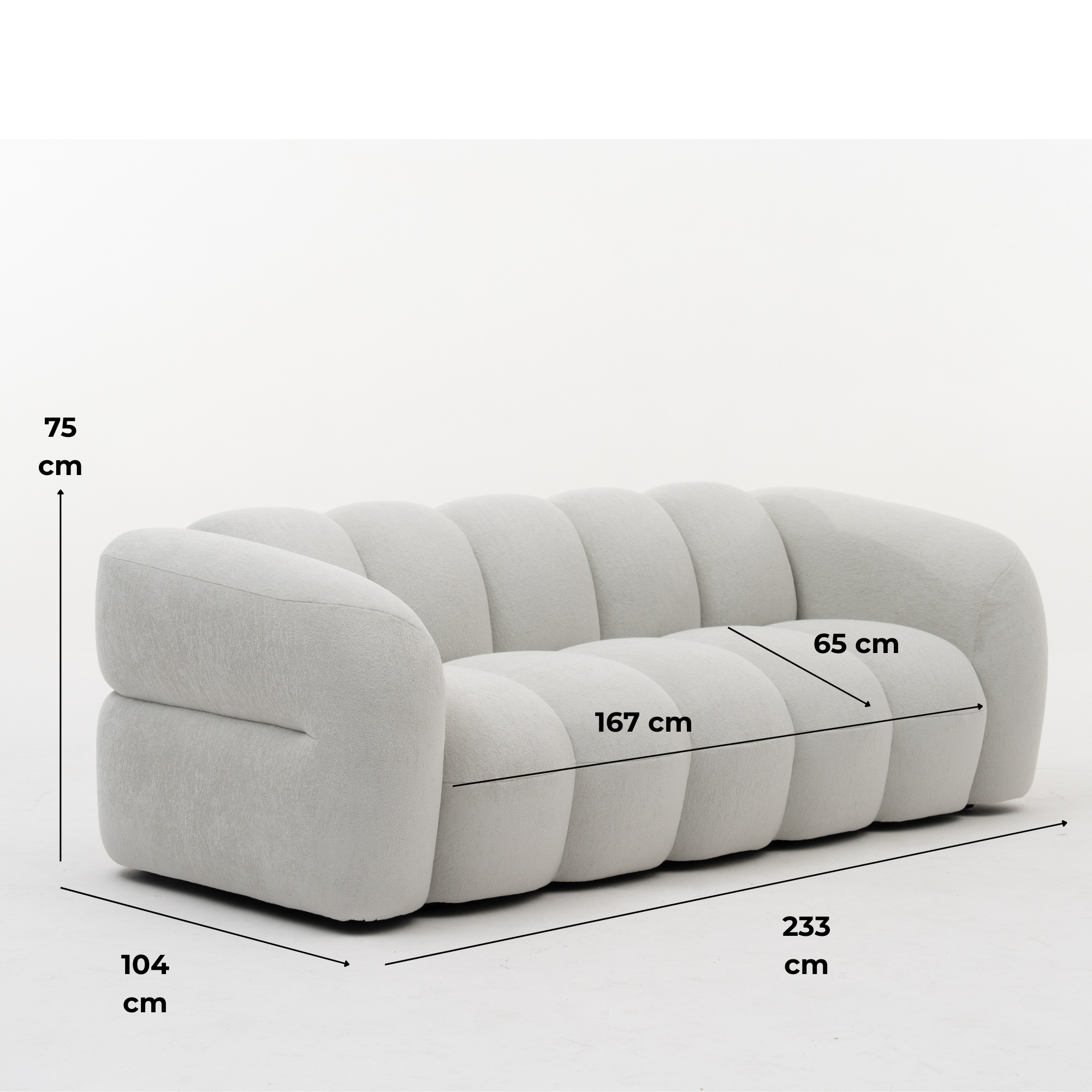 LUGANO Sofa 3-osobowa grafitowa