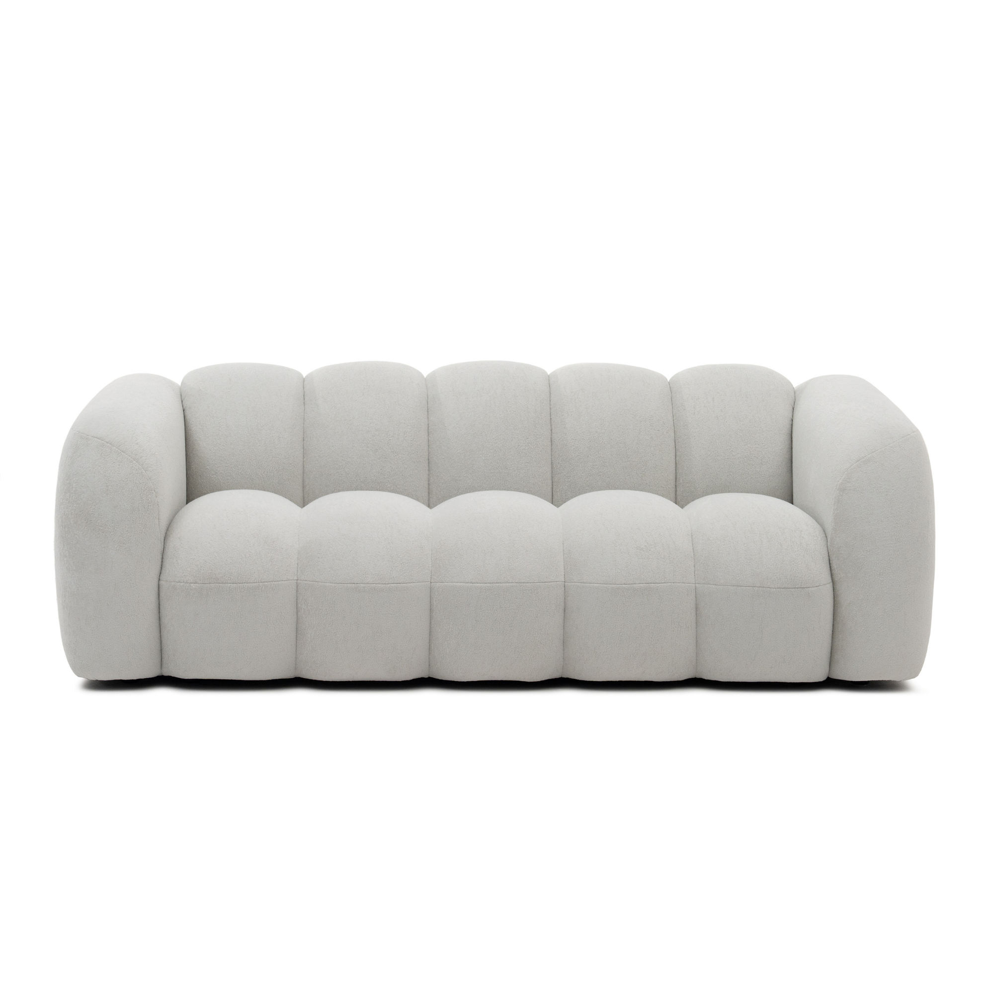 LUGANO sofa 3-seat light grey Wolf Ice — angle view