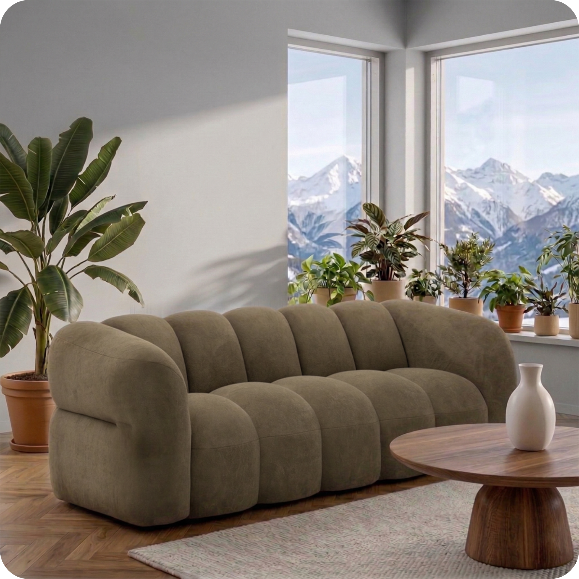 LUGANO Sofa 3-osobowa Khaki