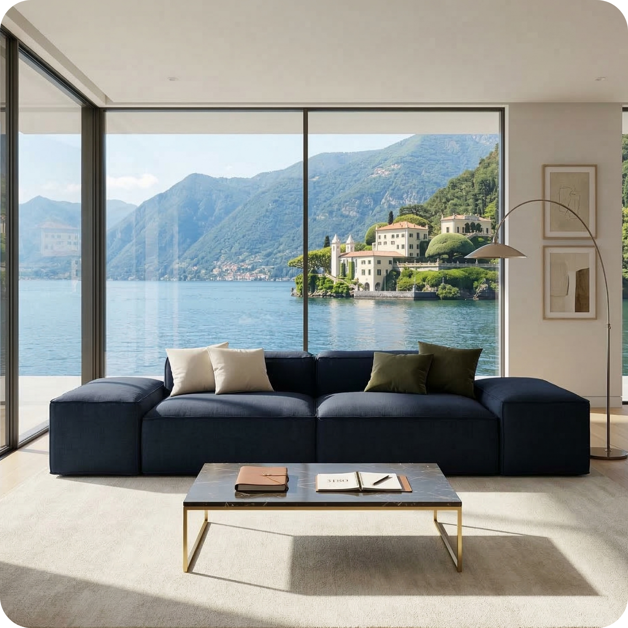 Merlot Modulsofa 3-Sitzer mit niedrigen Armlehnen