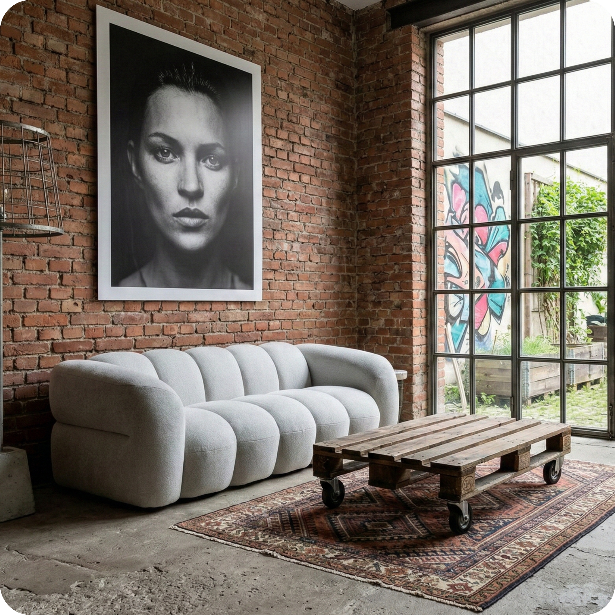 LUGANO sofa 3-seat light grey Wolf Ice — side view
