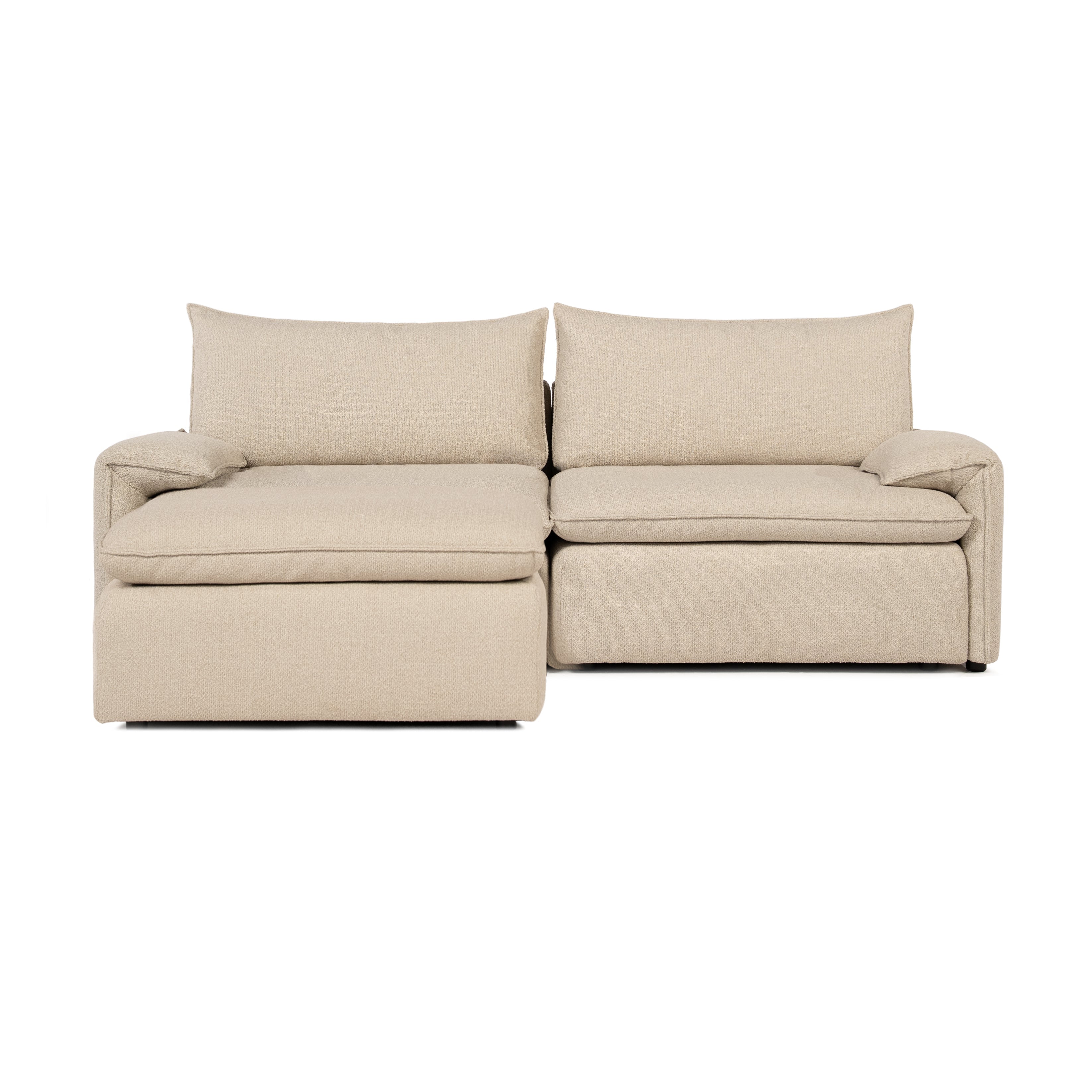 Sofa COMO | 2 Seater | Longchair | Arms Low | Beige