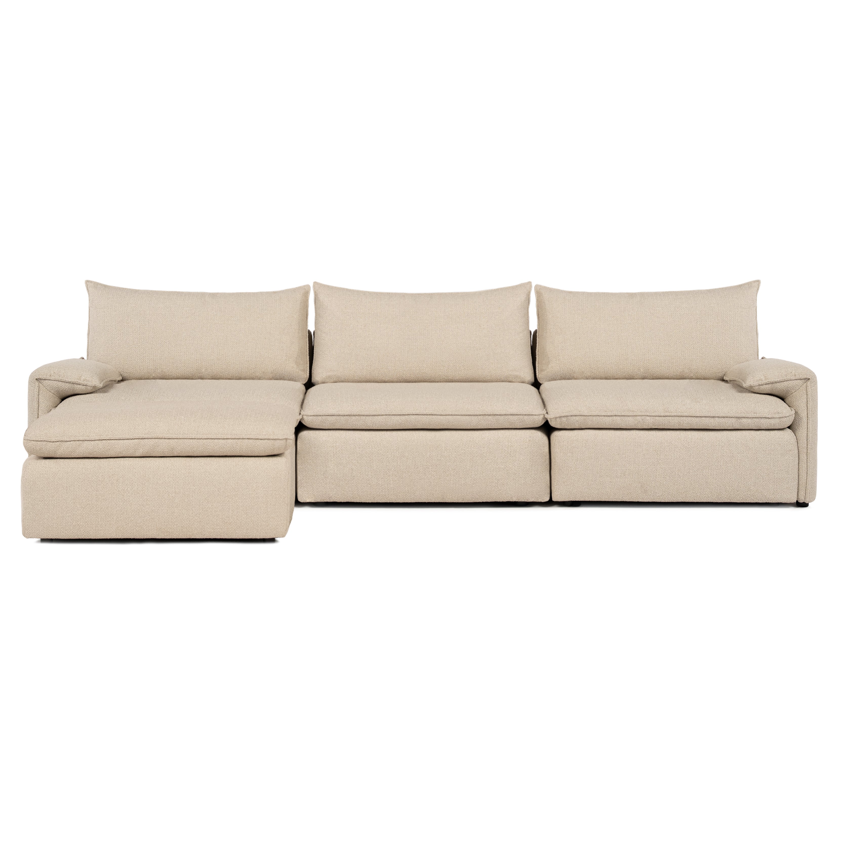 Sofa COMO | 3 Seater | Longchair | Arms Low | Beige