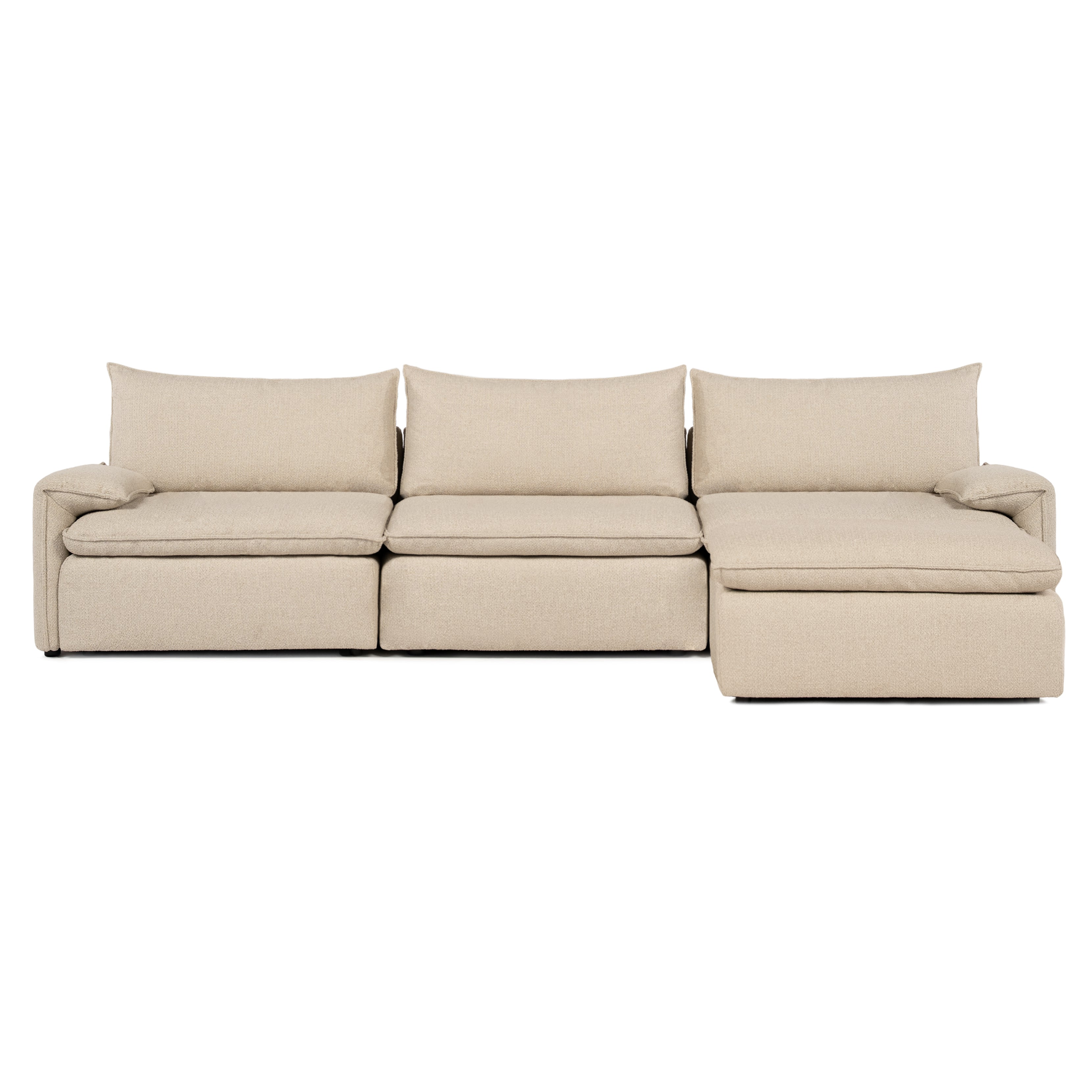 Sofa COMO | 3 Seater | Longchair | Arms Low | Beige