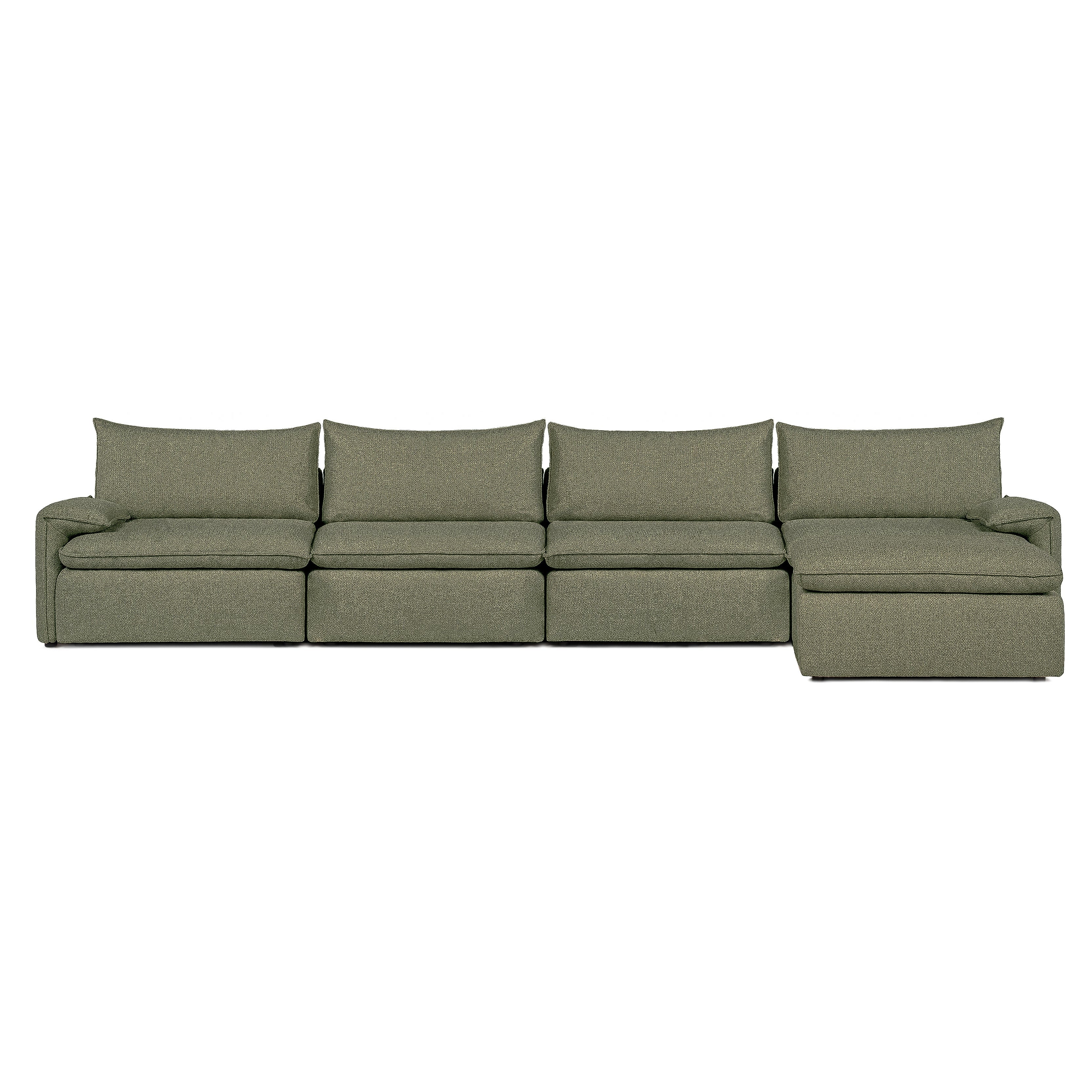Sofa COMO | 4 Seater | Longchair | Arms Low | Beige