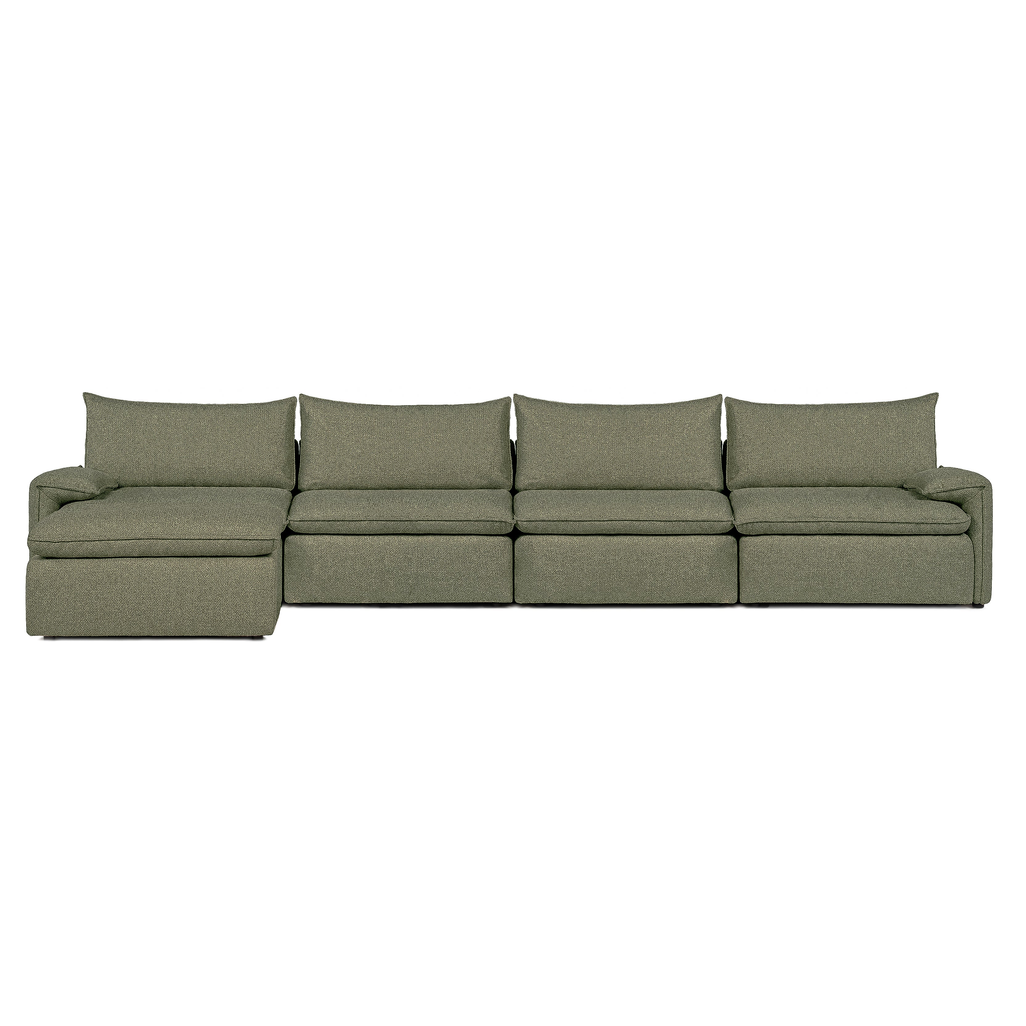 Sofa COMO | 4 Seater | Longchair | Arms Low | Beige