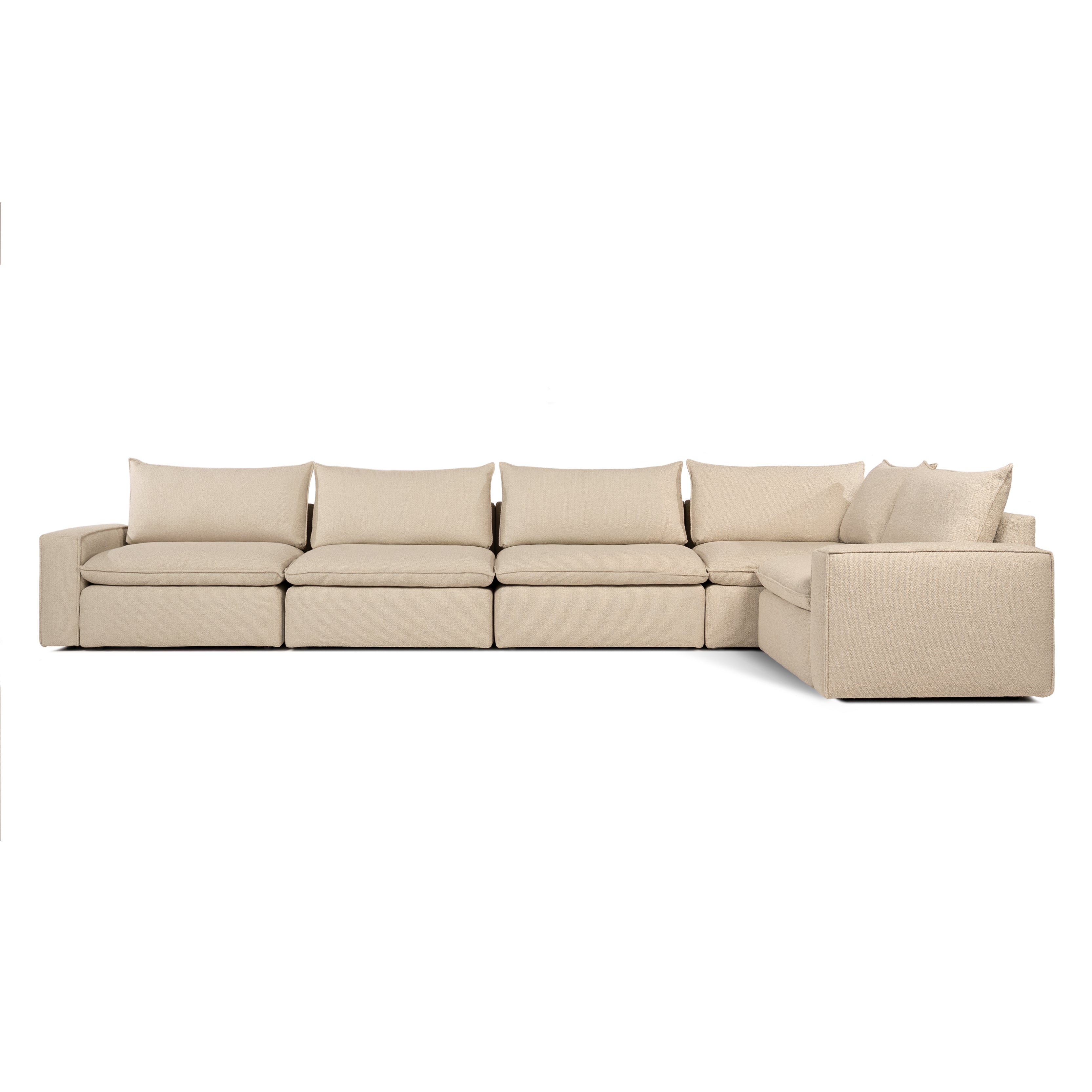 Sofa COMO | 4 Seater | Longchair | Arms Low | Beige