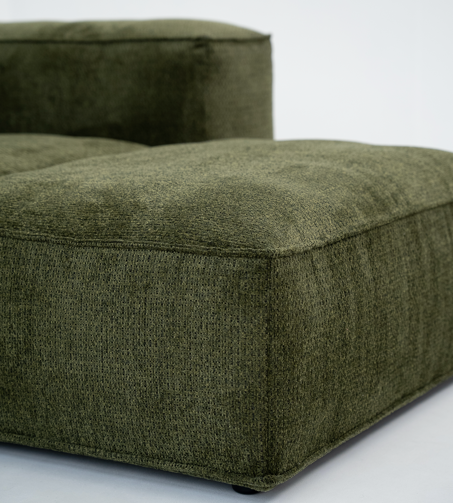 Canapé d'angle modulaire Merlot 3 places avec accoudoirs bas