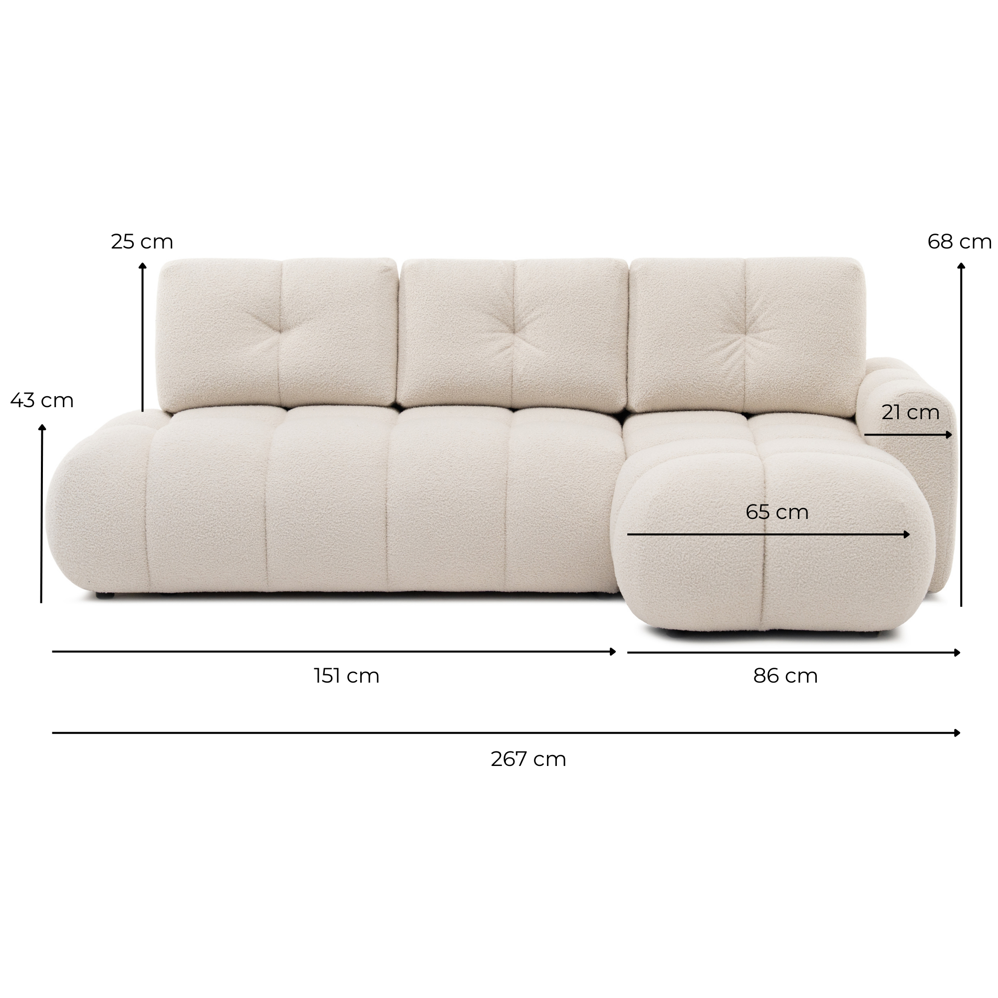 Riva 3-Seater Sofa with Pull-Out Bed