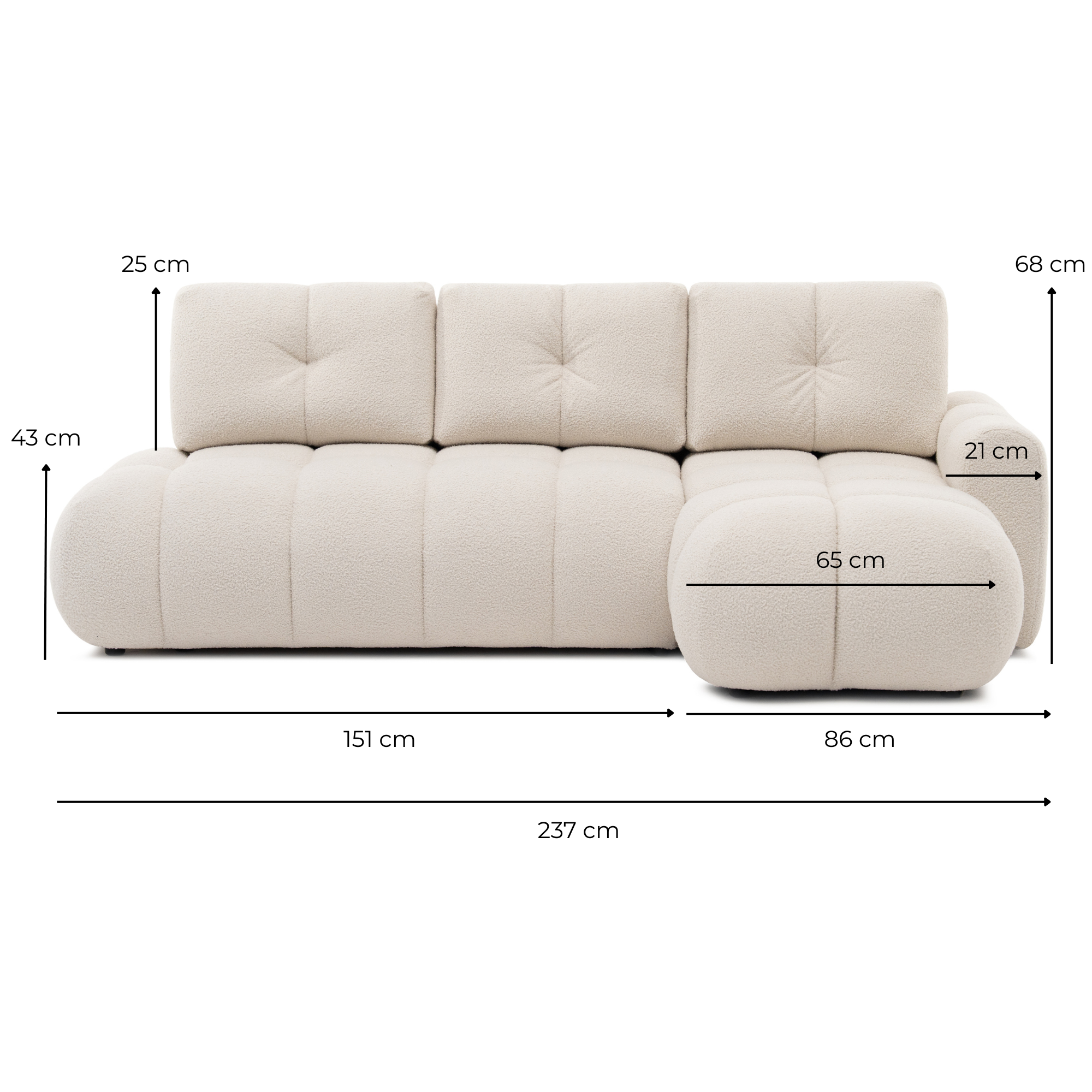 Riva Narożnik 3-osobowy z funkcją spania