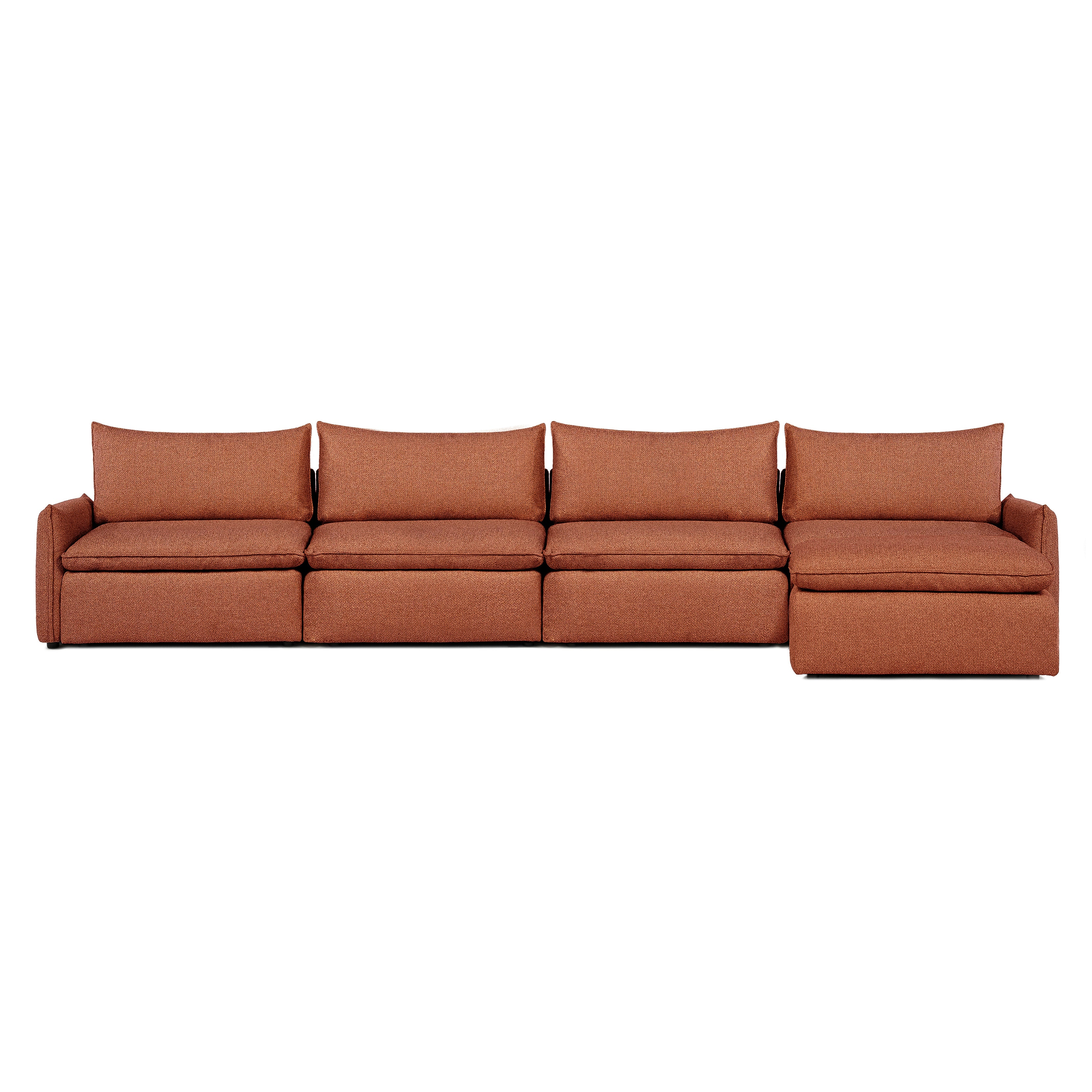 Sofa COMO | 4 Seater | Longchair | Arms Low | Beige