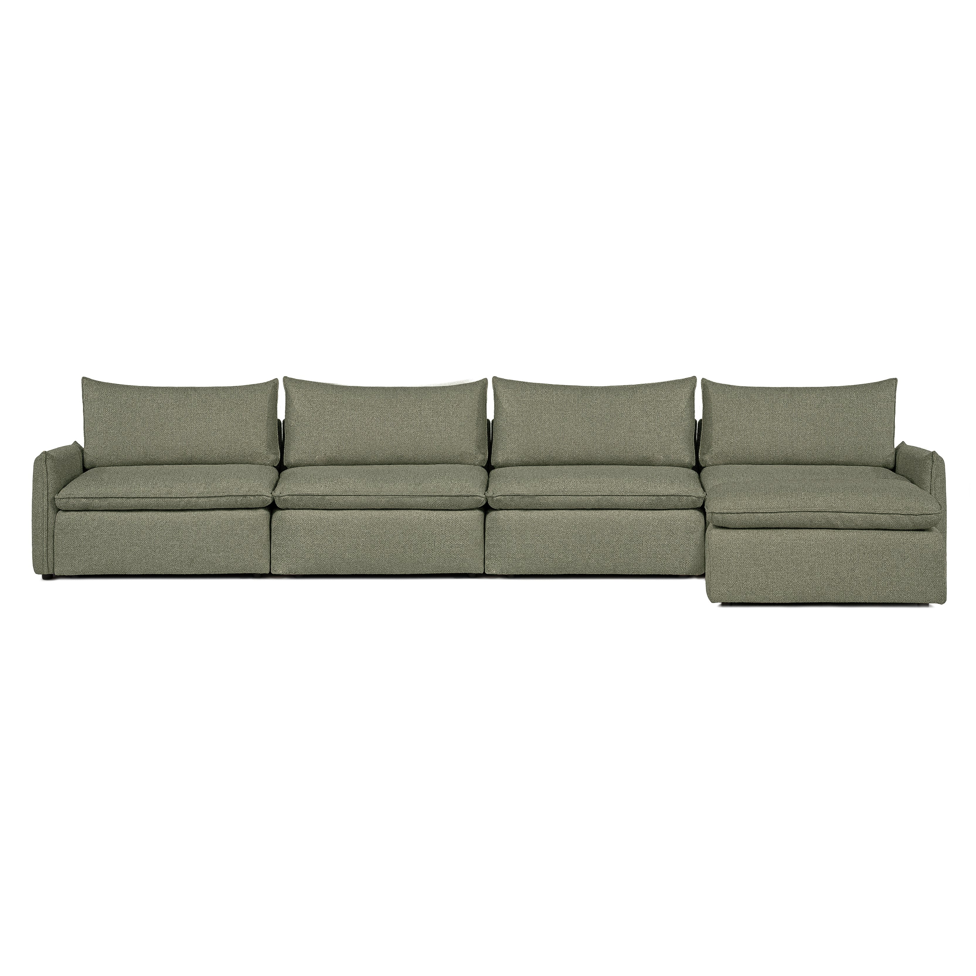 Sofa COMO | 4 Seater | Longchair | Arms Low | Beige