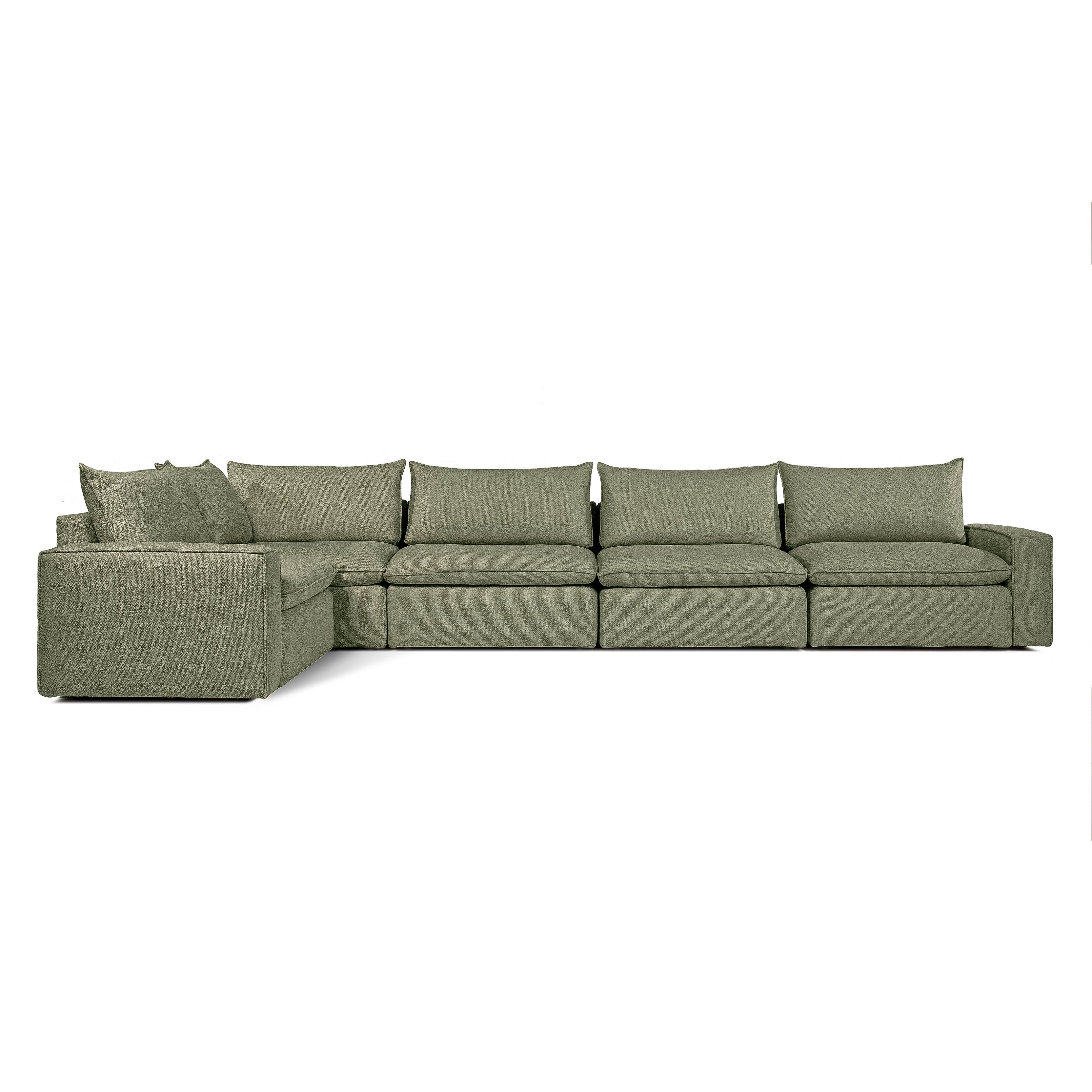 Sofa COMO | 4 Seater | Longchair | Arms Low | Beige