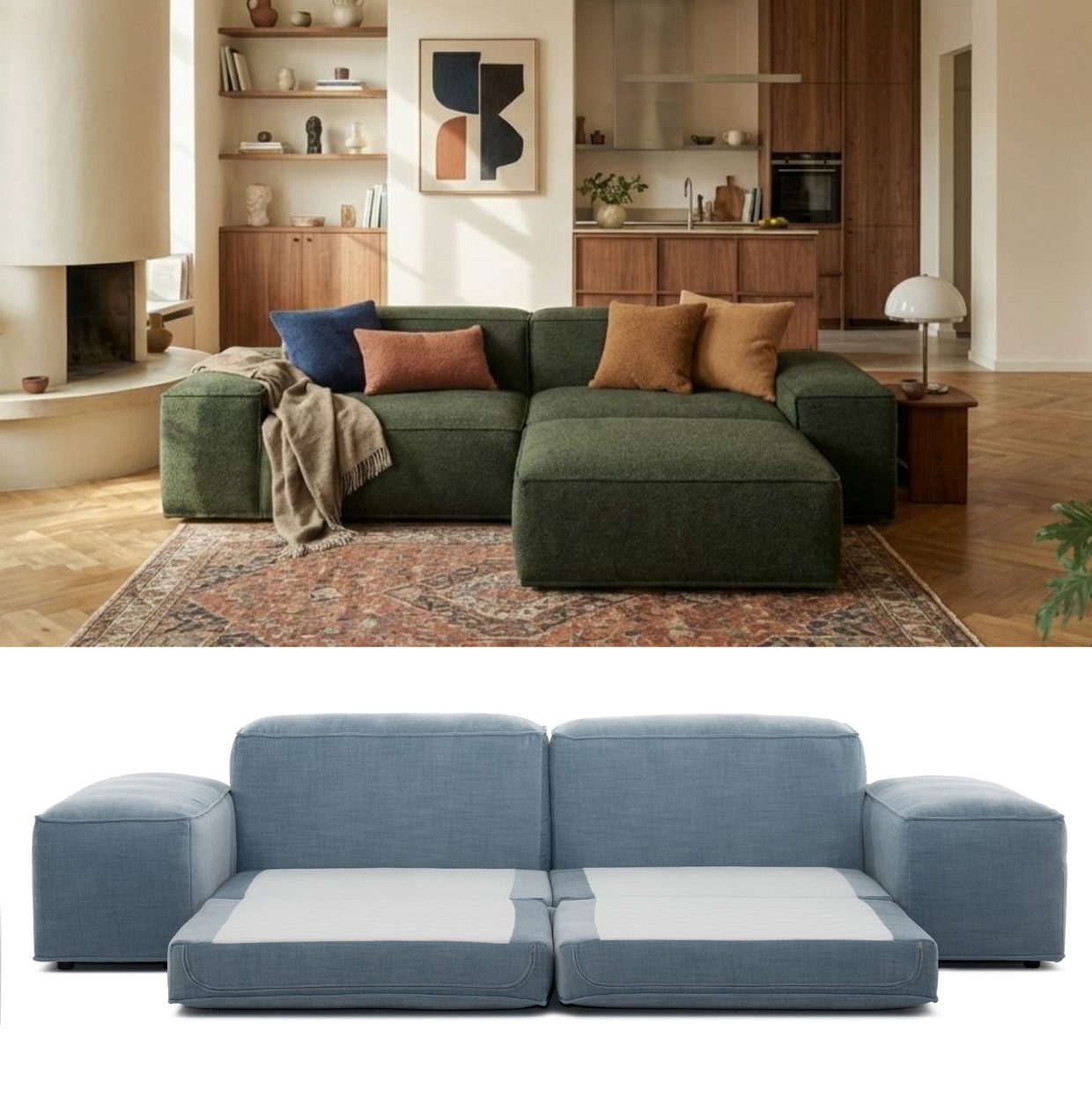 Merlot Modular Corner Sofa 3-Seater Longchair Low armrests