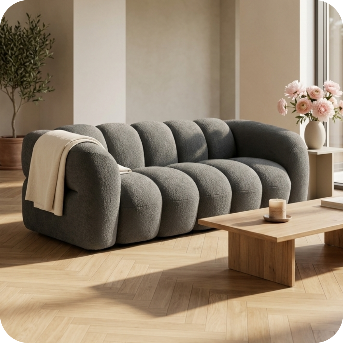 Lugano 3-Seater in Graphite