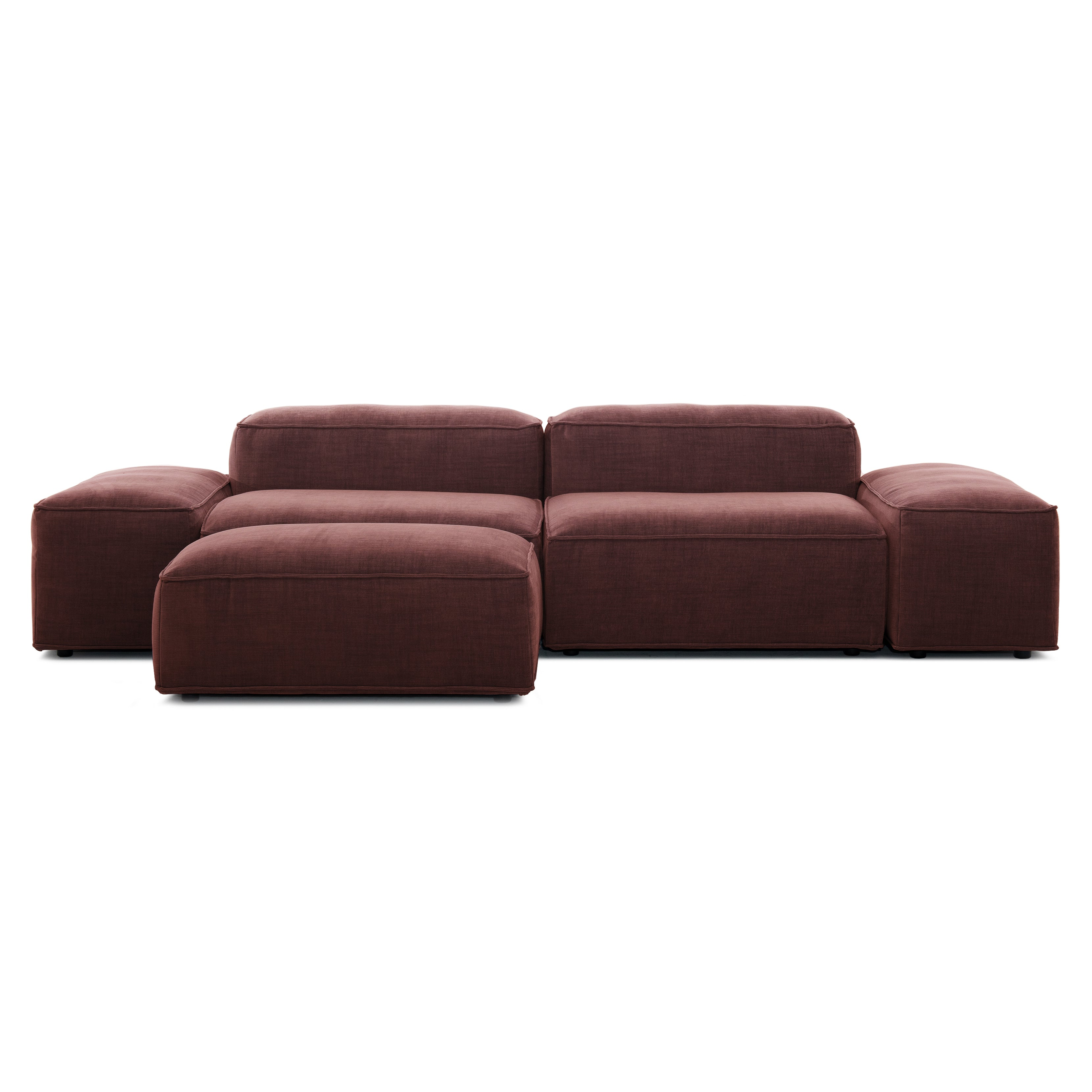 MERLOT corner sofa low armrest — Bordowy Golden 68, without sleeping function