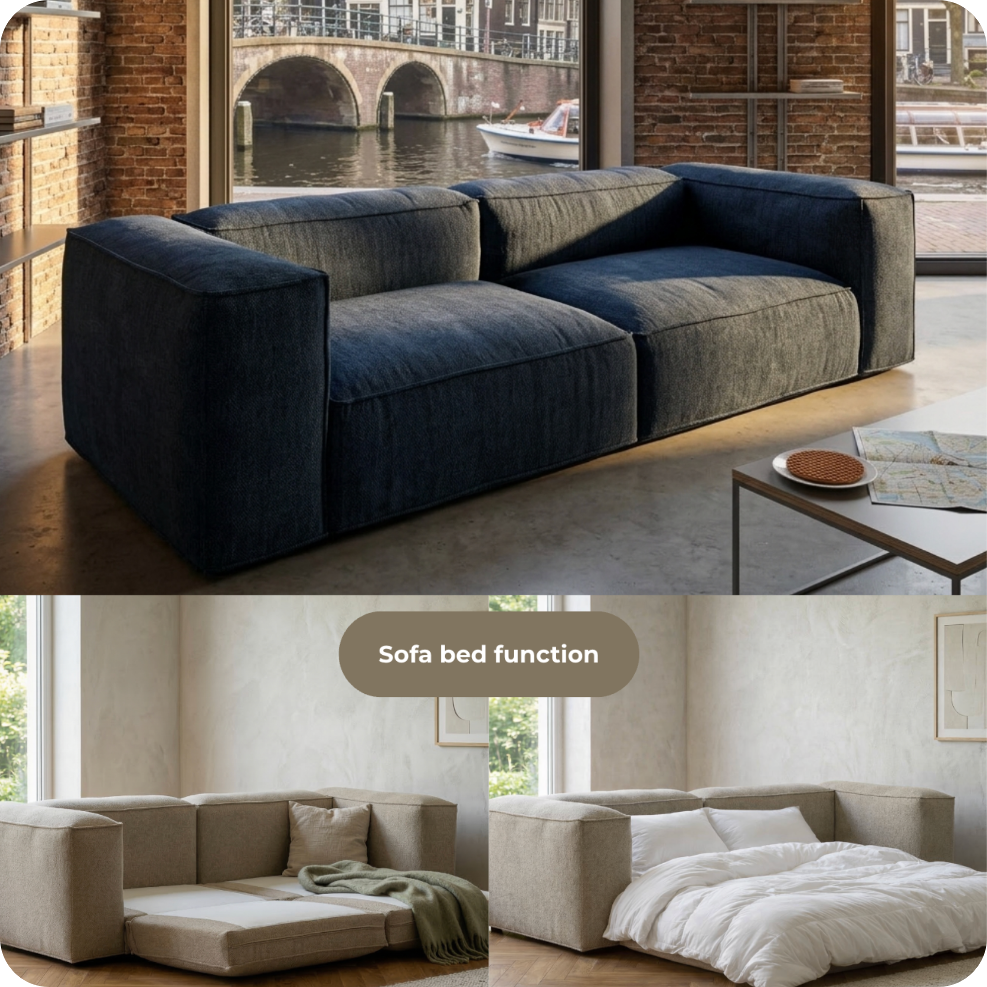 MERLOT sofa 3-seat high armrest Retro Bliss 85 — lifestyle room