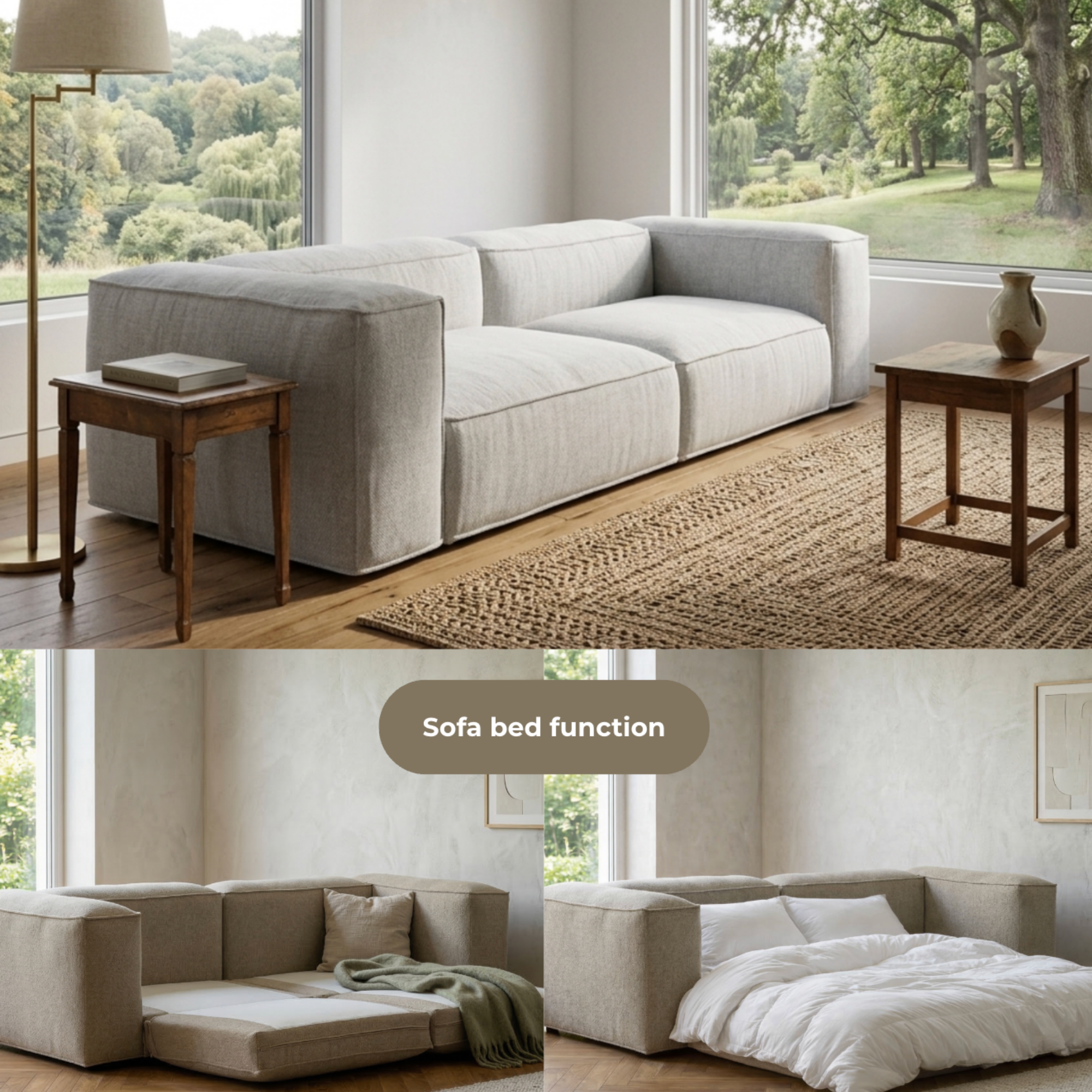 MERLOT sofa 3-seat high armrest Retro Bliss 93 — lifestyle view
