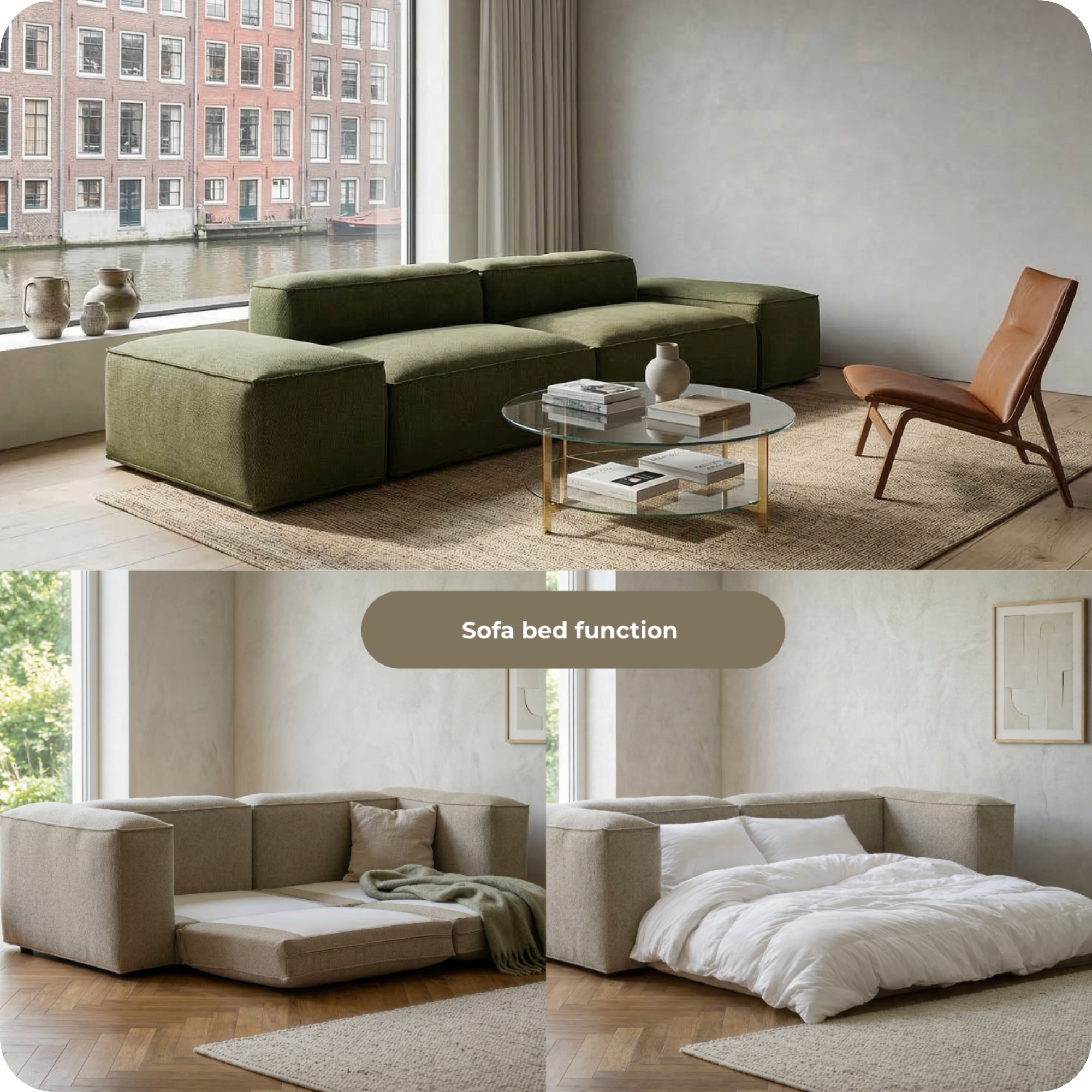 Merlot Modular Sofa 3-Seater Low armrests