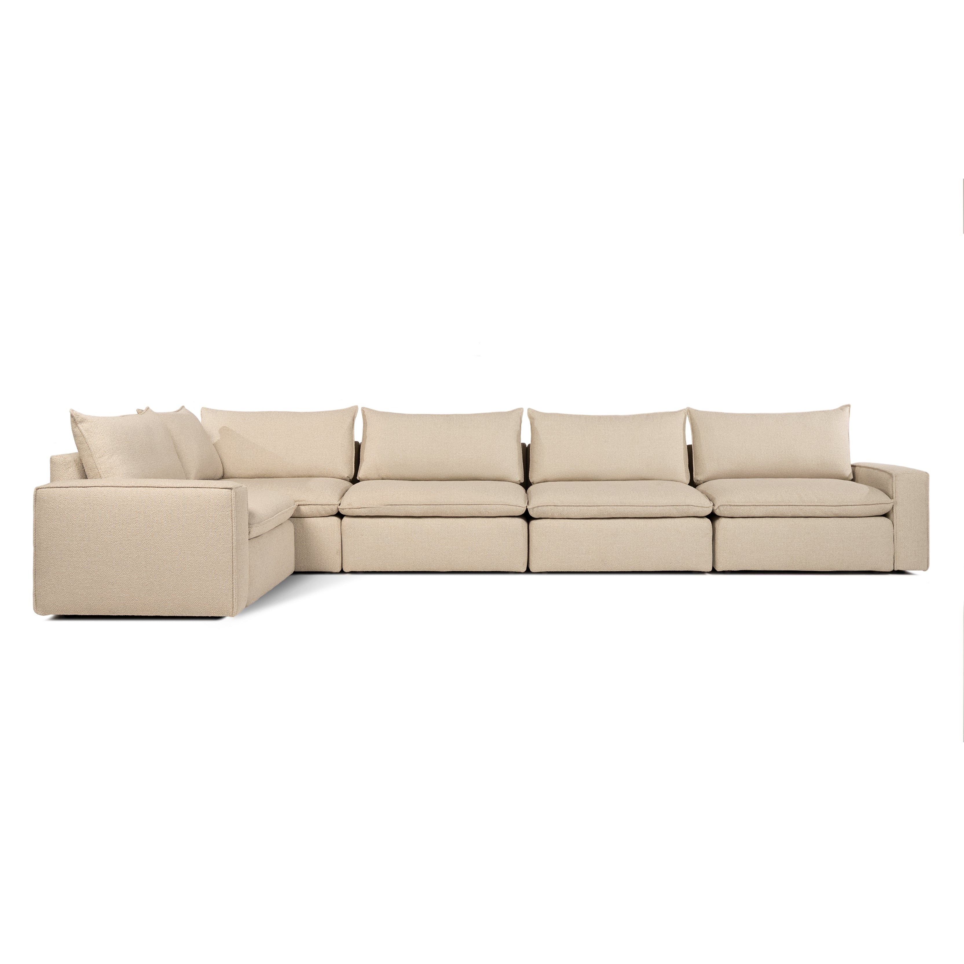 Sofa COMO | 4 Seater | Longchair | Arms Low | Beige