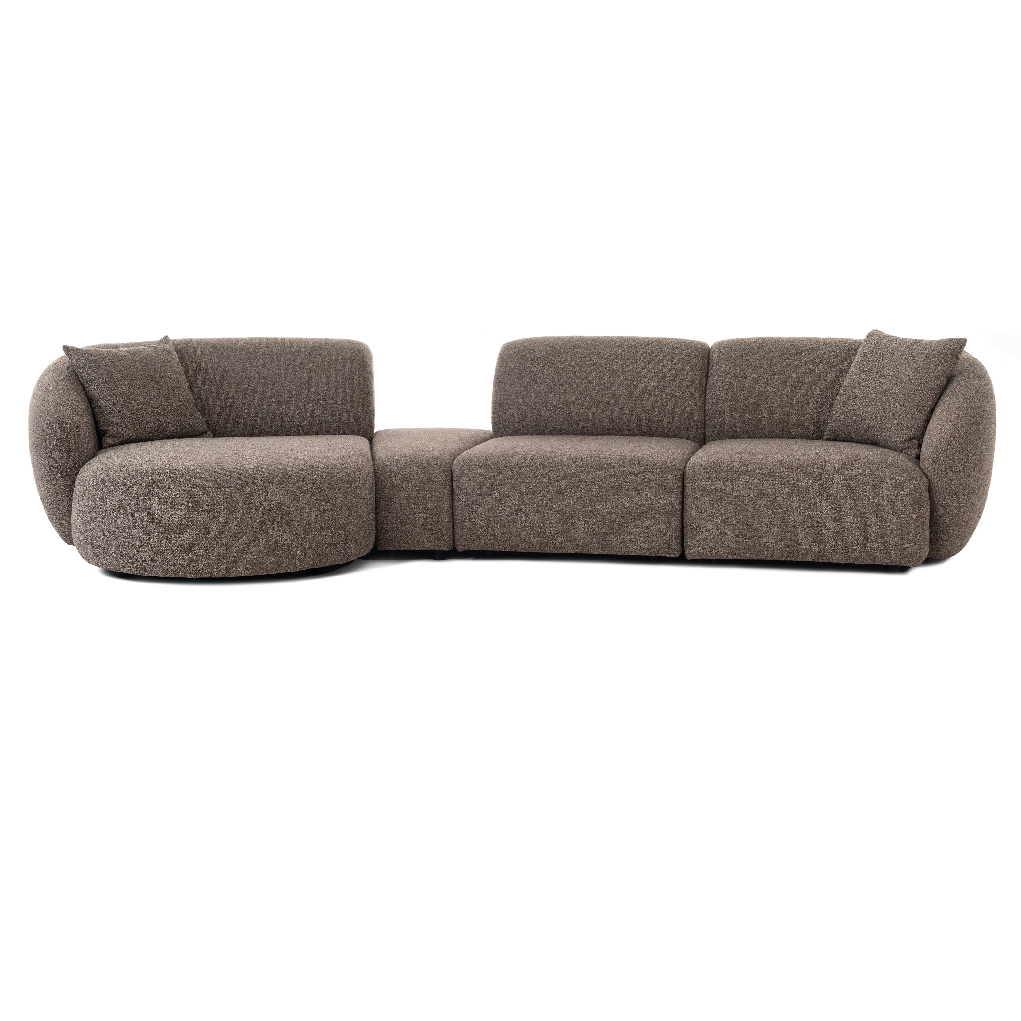 LUCCA Sofa 4-osobowa z półeczką - widok z boku
